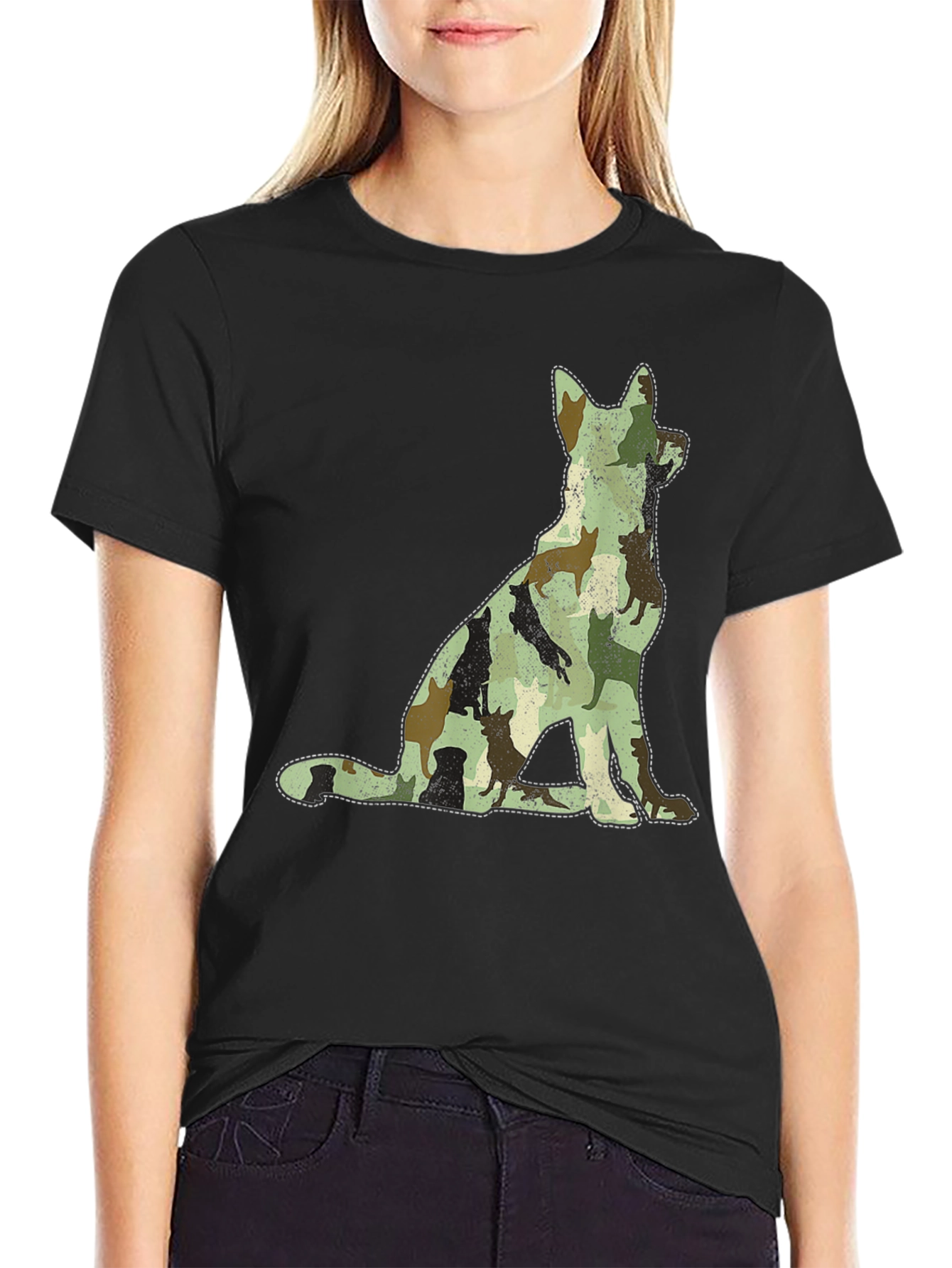 Camo Dog Silhouette T-Shirt