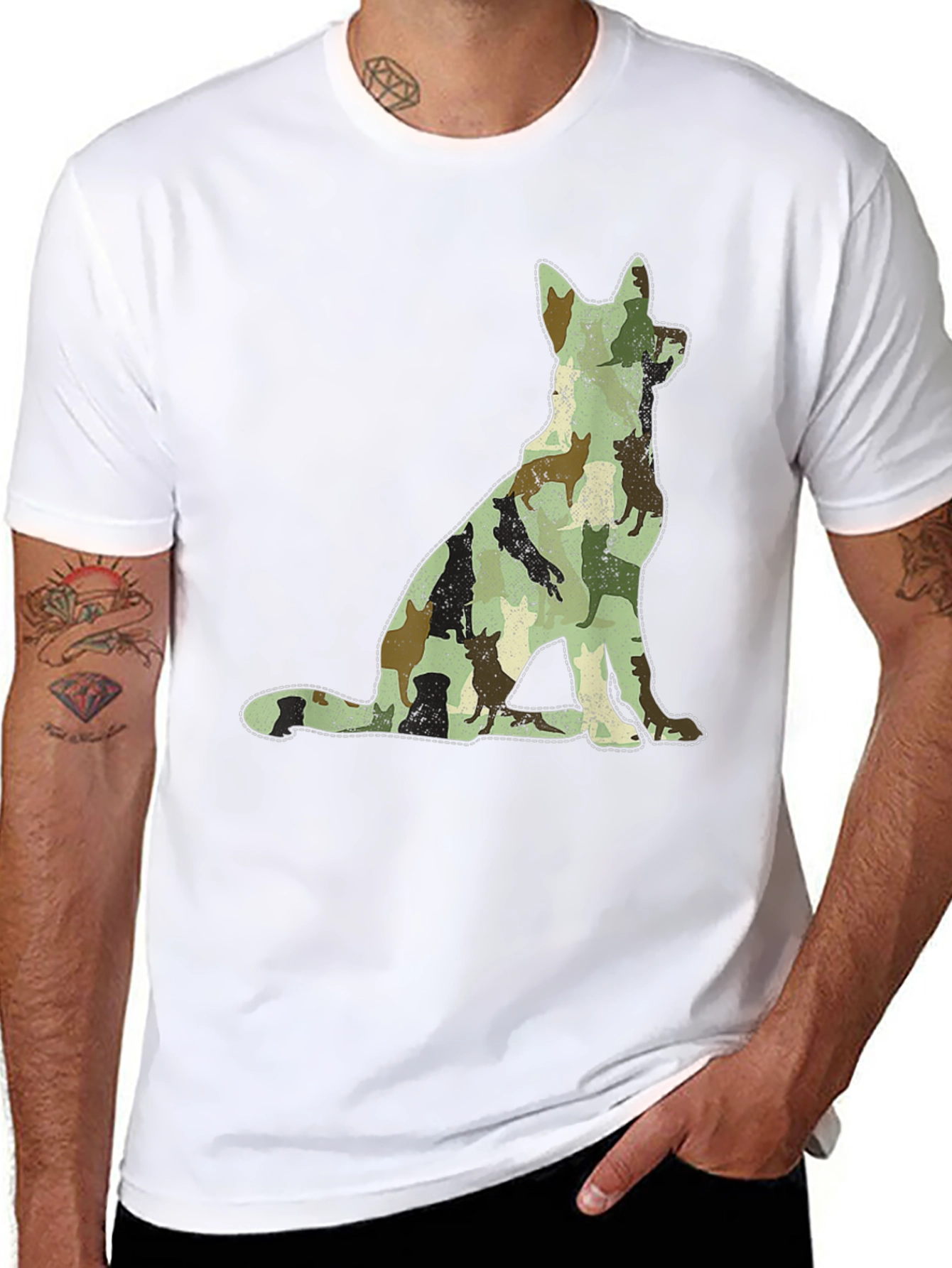 Camo Dog Silhouette T-Shirt