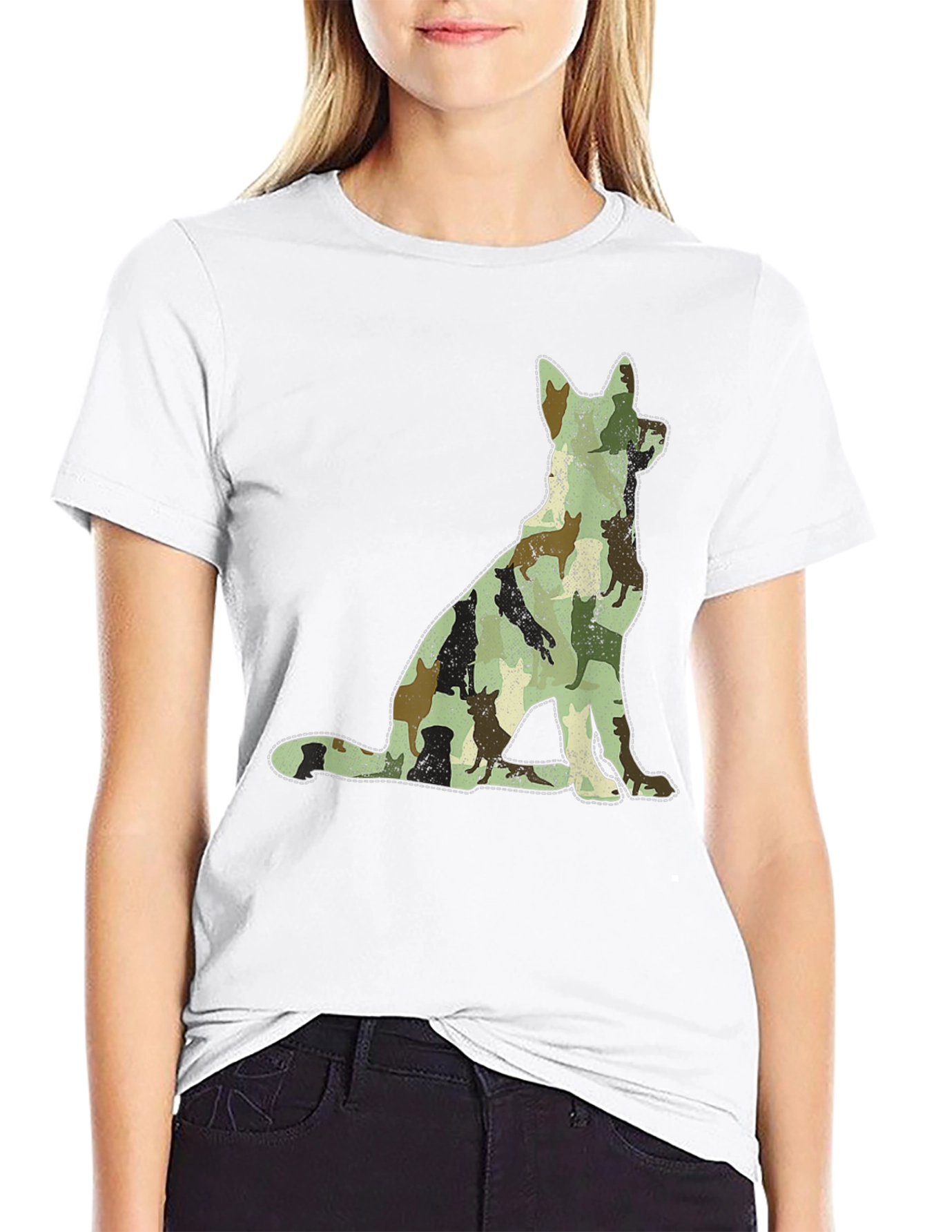 Camo Dog Silhouette T-Shirt