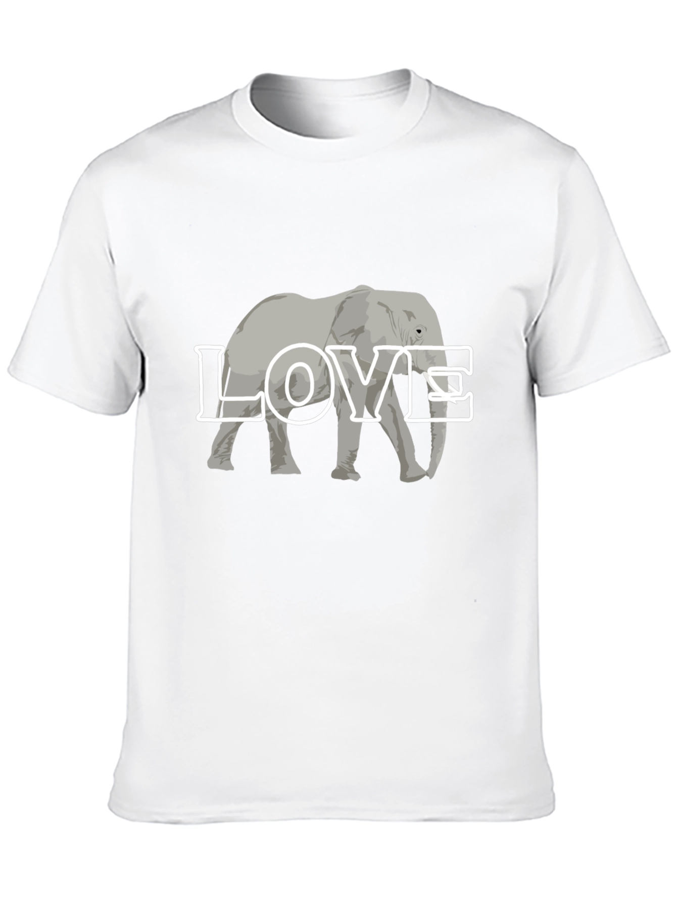 Elephant Love Graphic Tee - Black Cotton T-Shirt