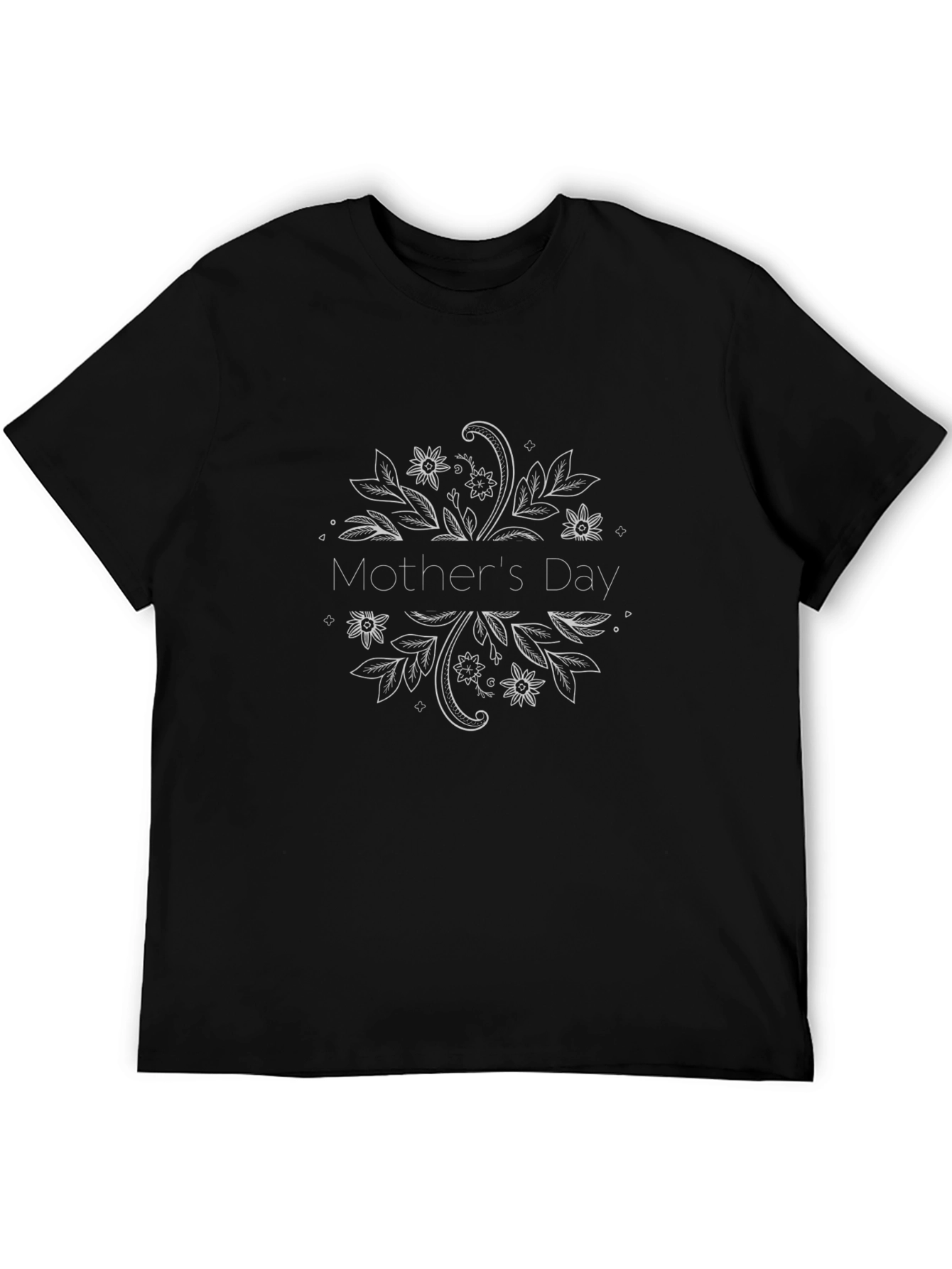 Mothers Day Floral T-Shirt - Black