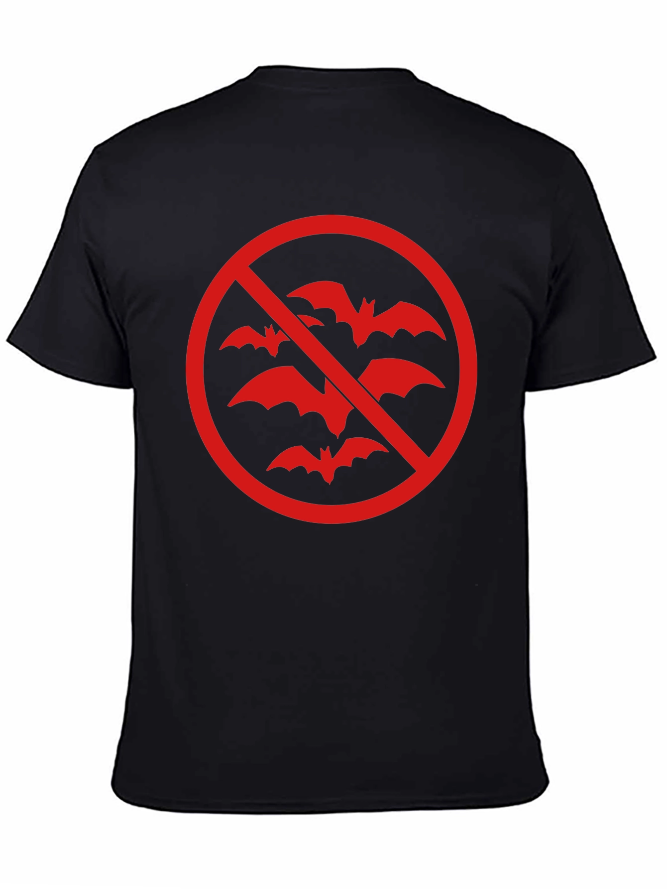 No Bats Graphic Tee - Black Crew Neck