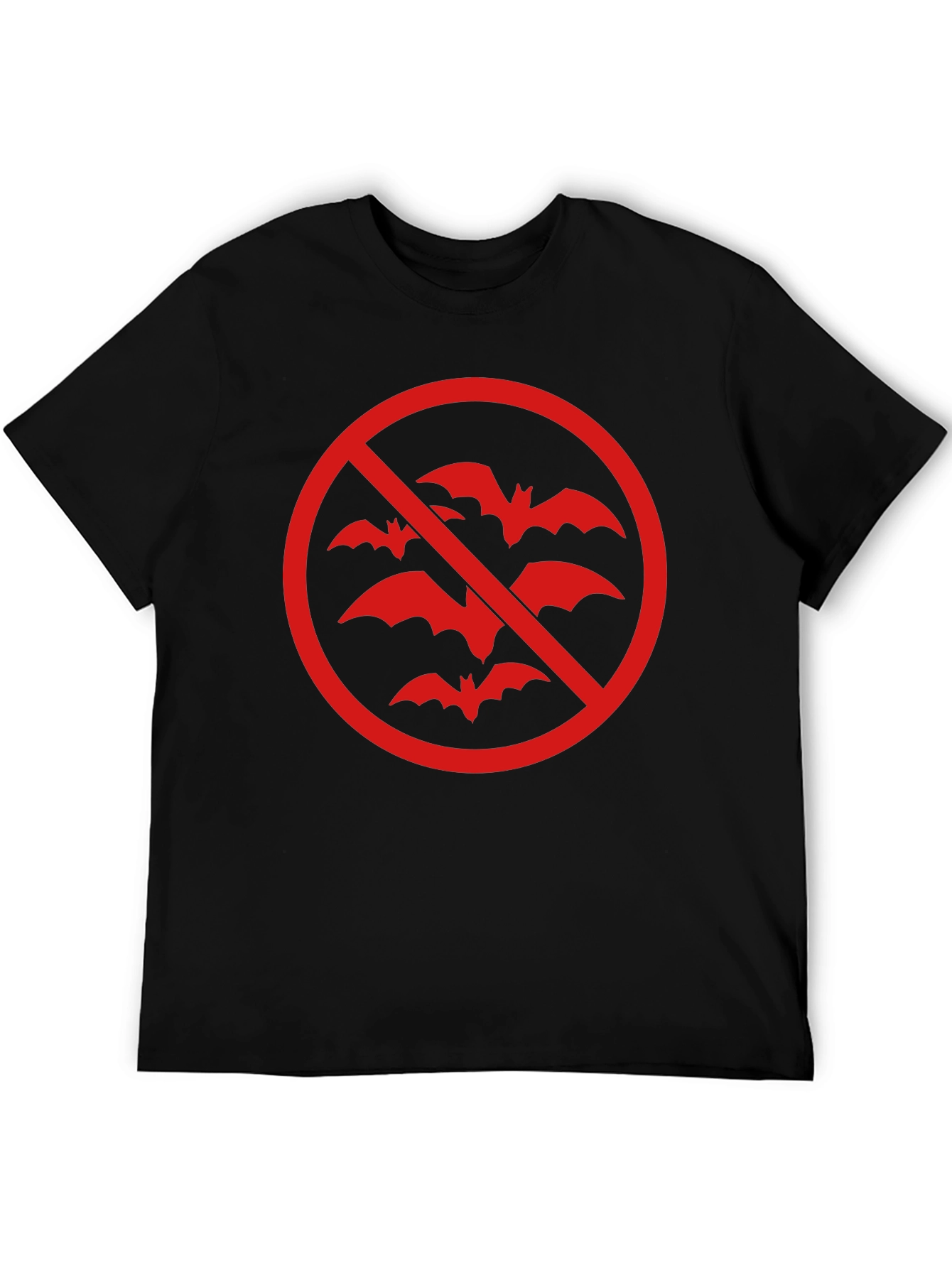 No Bats Graphic Tee - Black Crew Neck