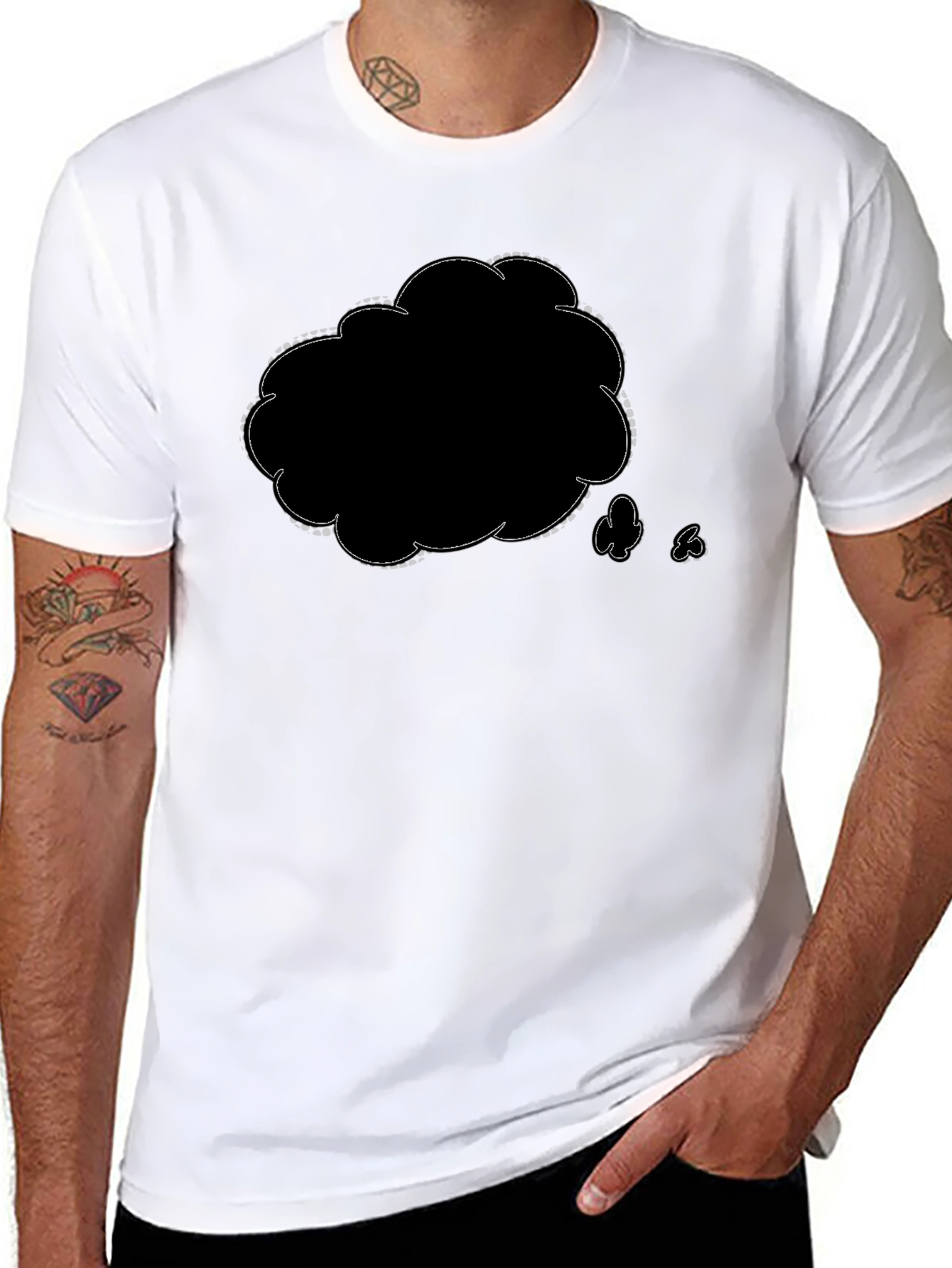 Mens Black Graphic T-Shirt - Think Cloud Design