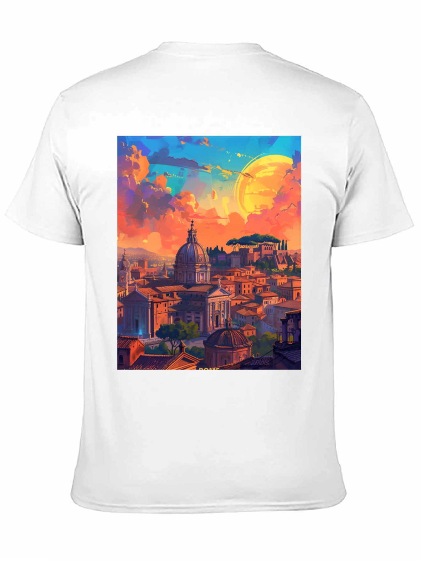 Rome Cityscape Graphic Tee - Artistic Design