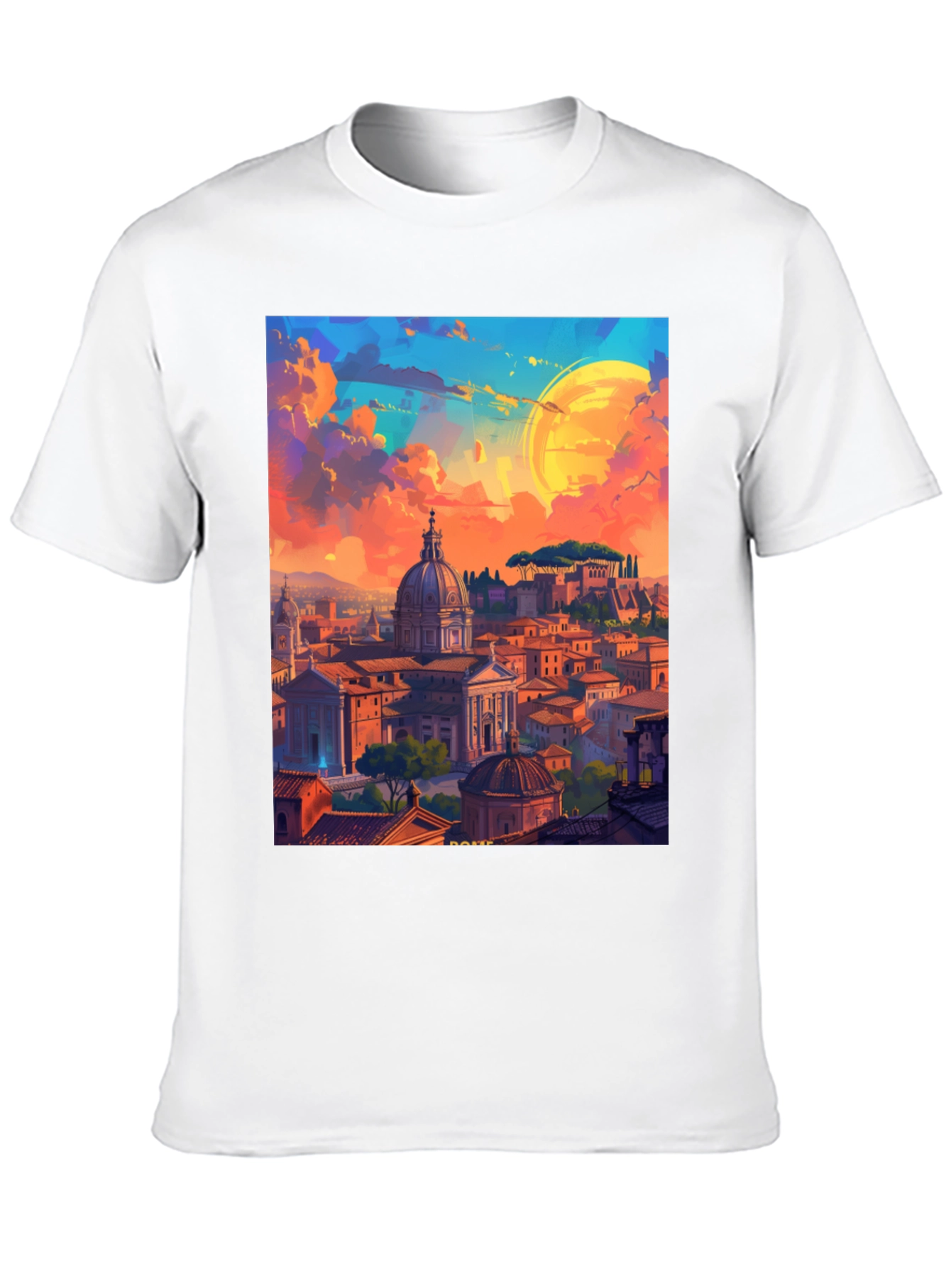 Rome Cityscape Graphic Tee - Artistic Design