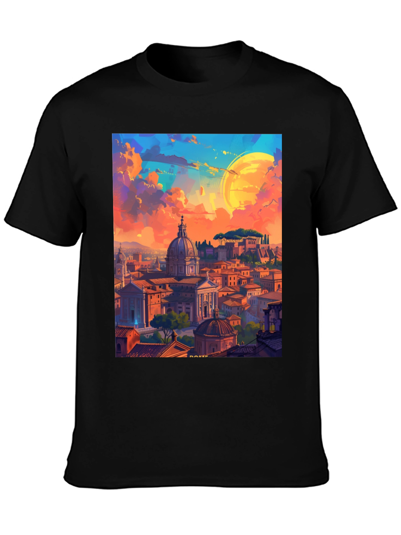 Rome Cityscape Graphic Tee - Artistic Design