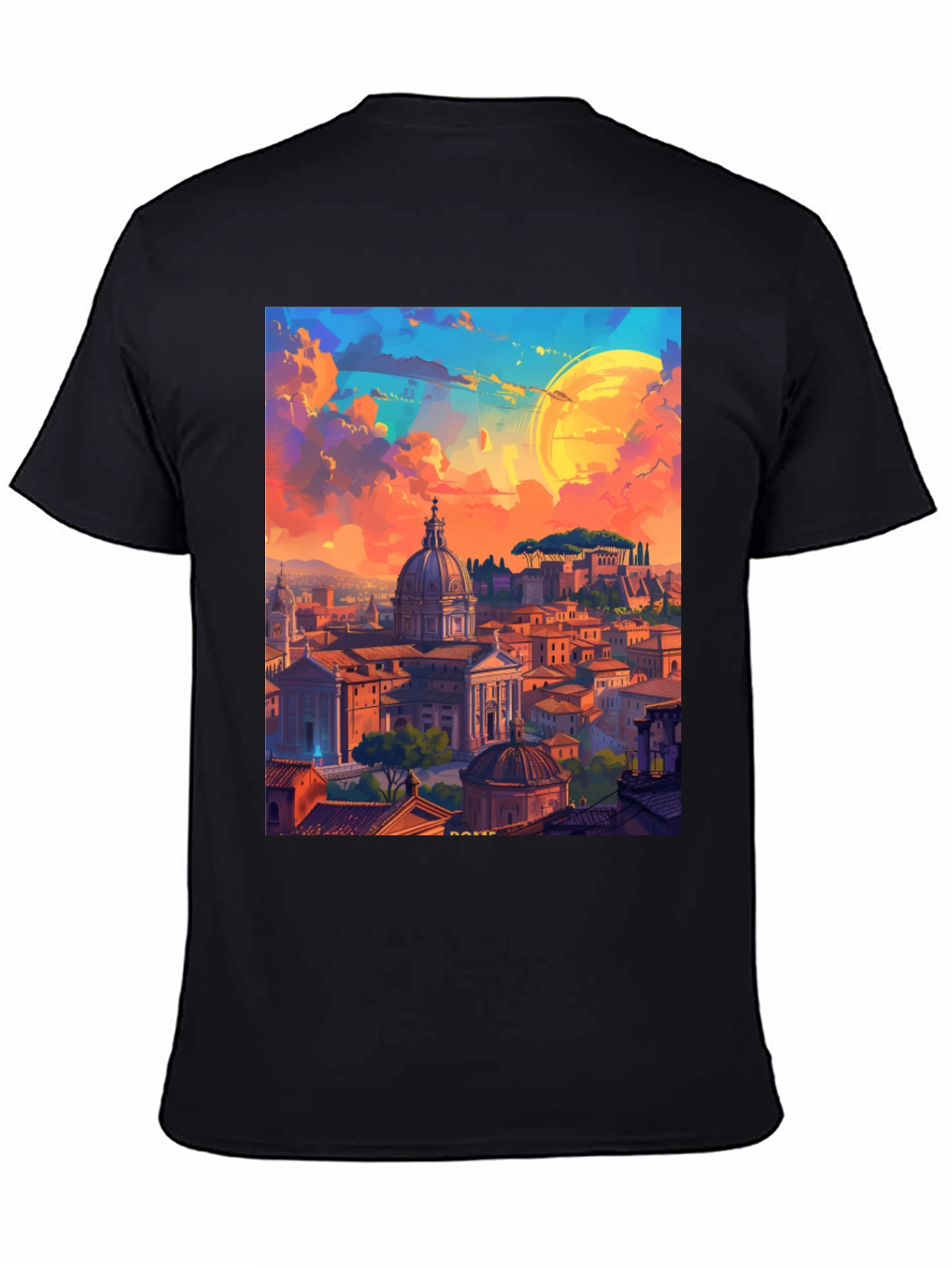 Rome Cityscape Graphic Tee - Artistic Design