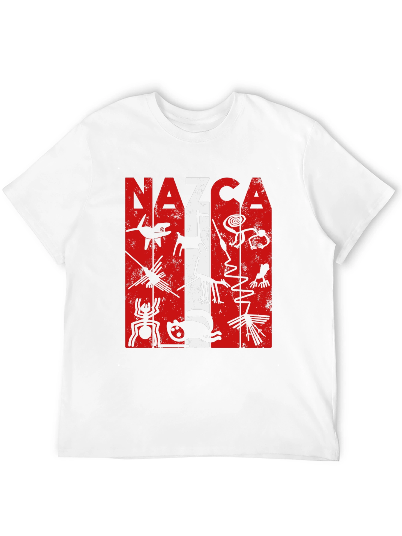 Nazca Lines Graphic Tee - Black Cotton T-Shirt