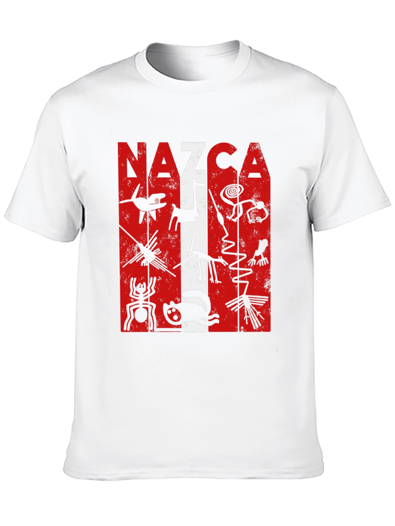 Nazca Lines Graphic Tee - Black Cotton T-Shirt