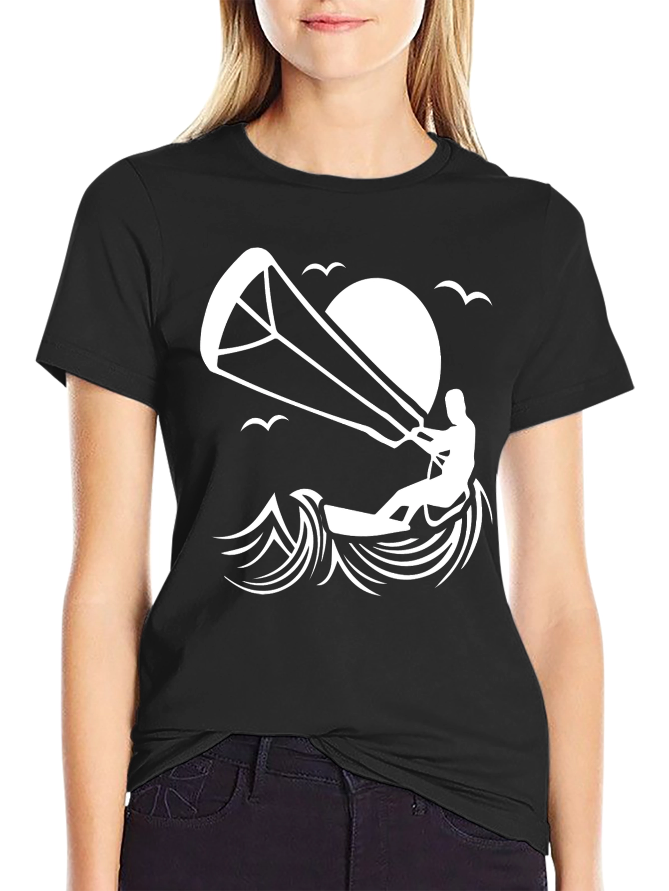 Black Kitesurfing T-Shirt | Adventure Ready