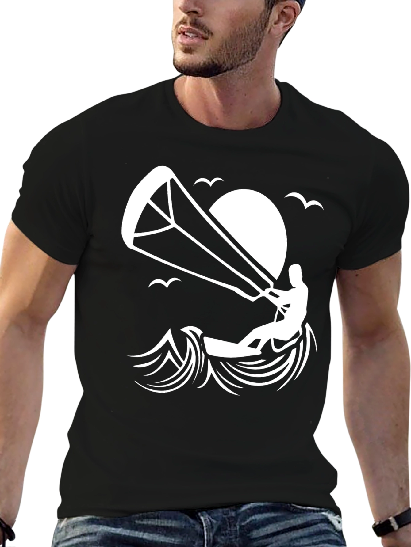 Black Kitesurfing T-Shirt | Adventure Ready