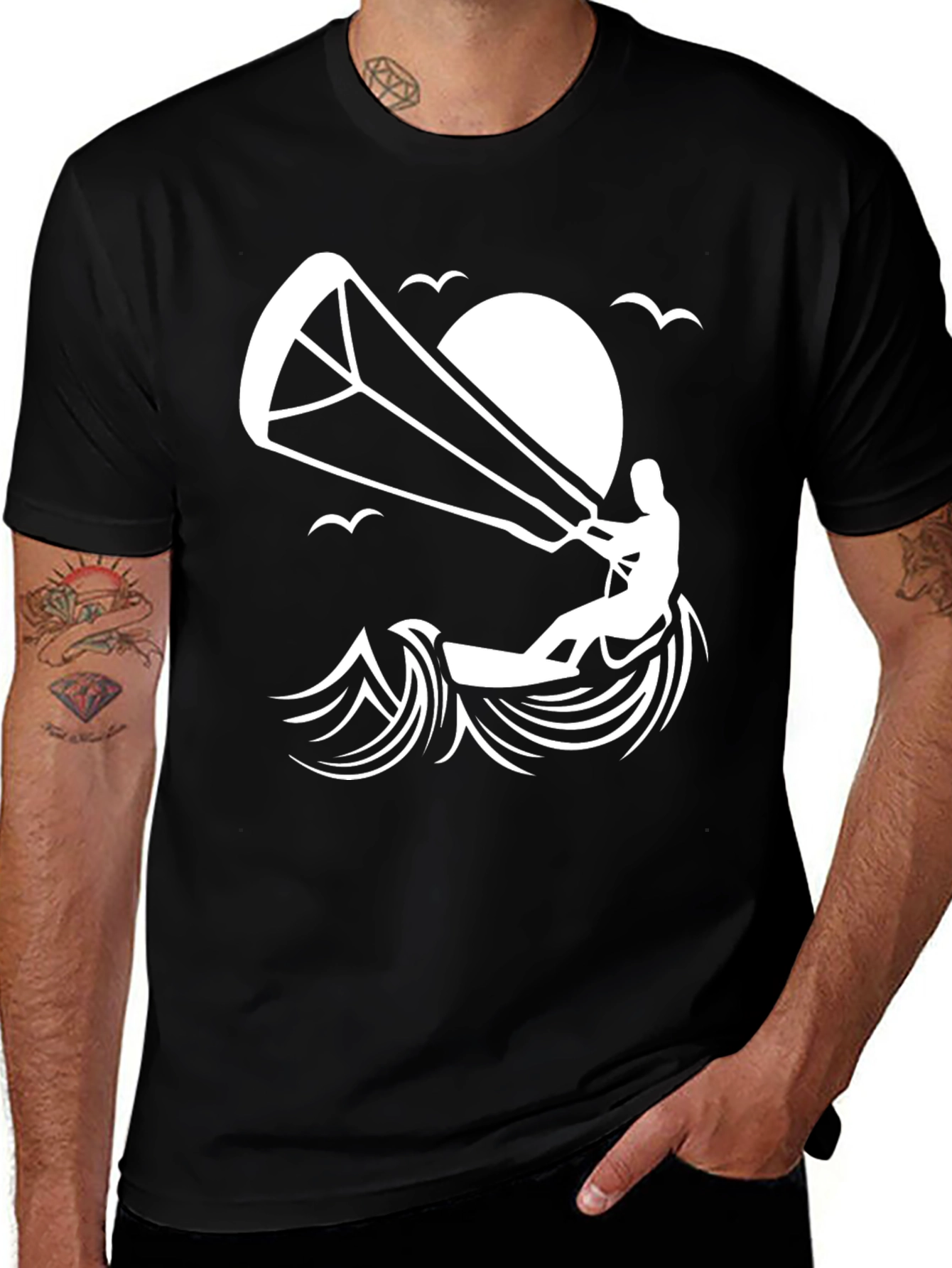 Black Kitesurfing T-Shirt | Adventure Ready