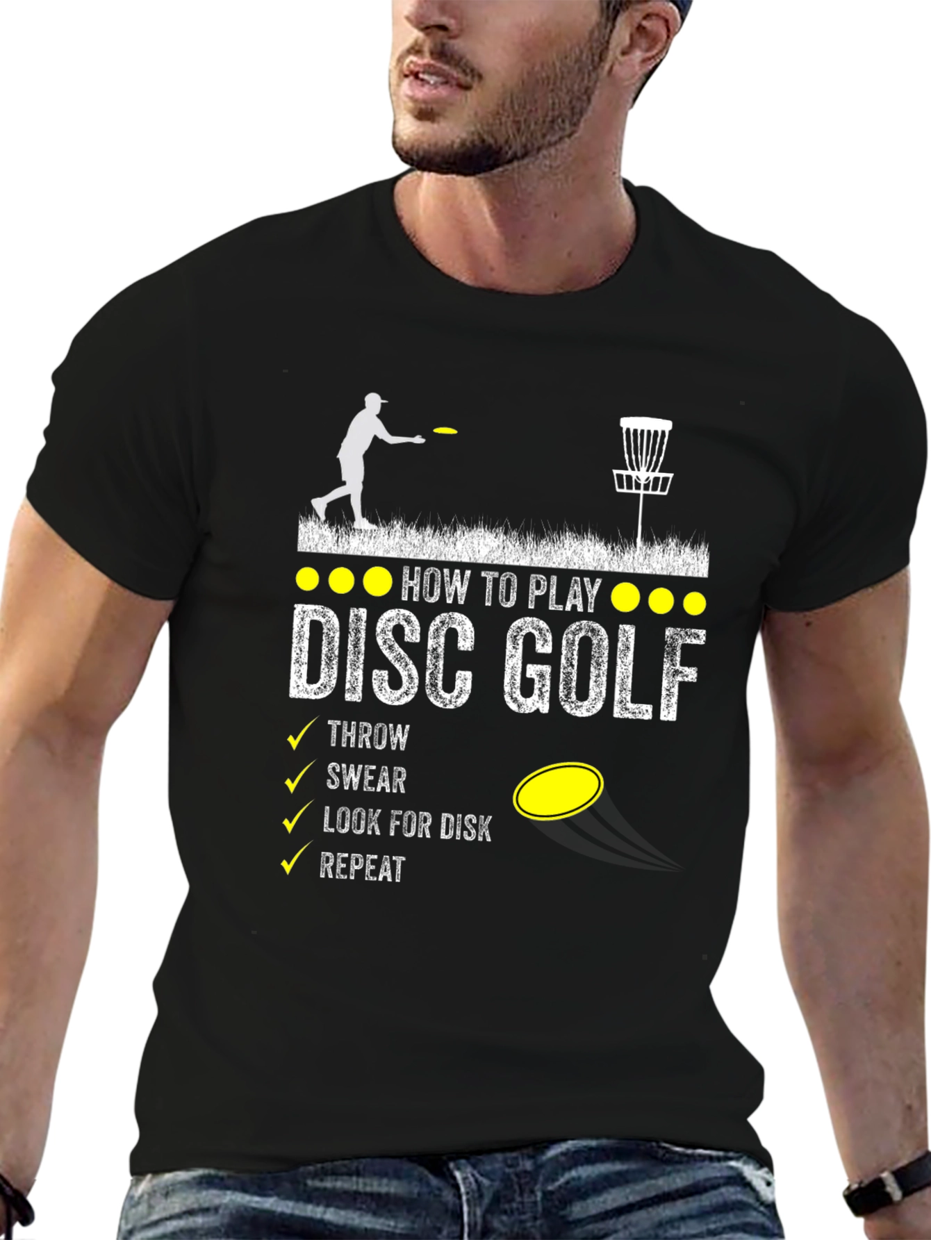How to Play Disc Golf Black Graphic Tee