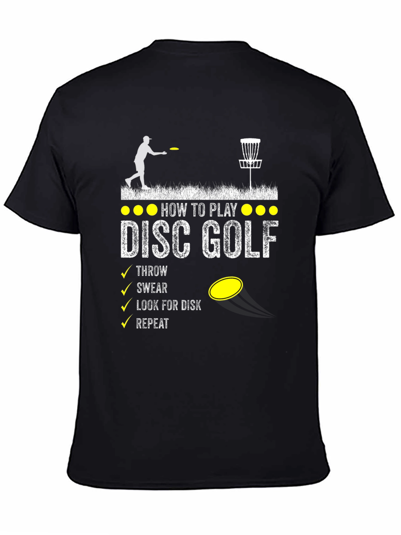 How to Play Disc Golf Black Graphic Tee