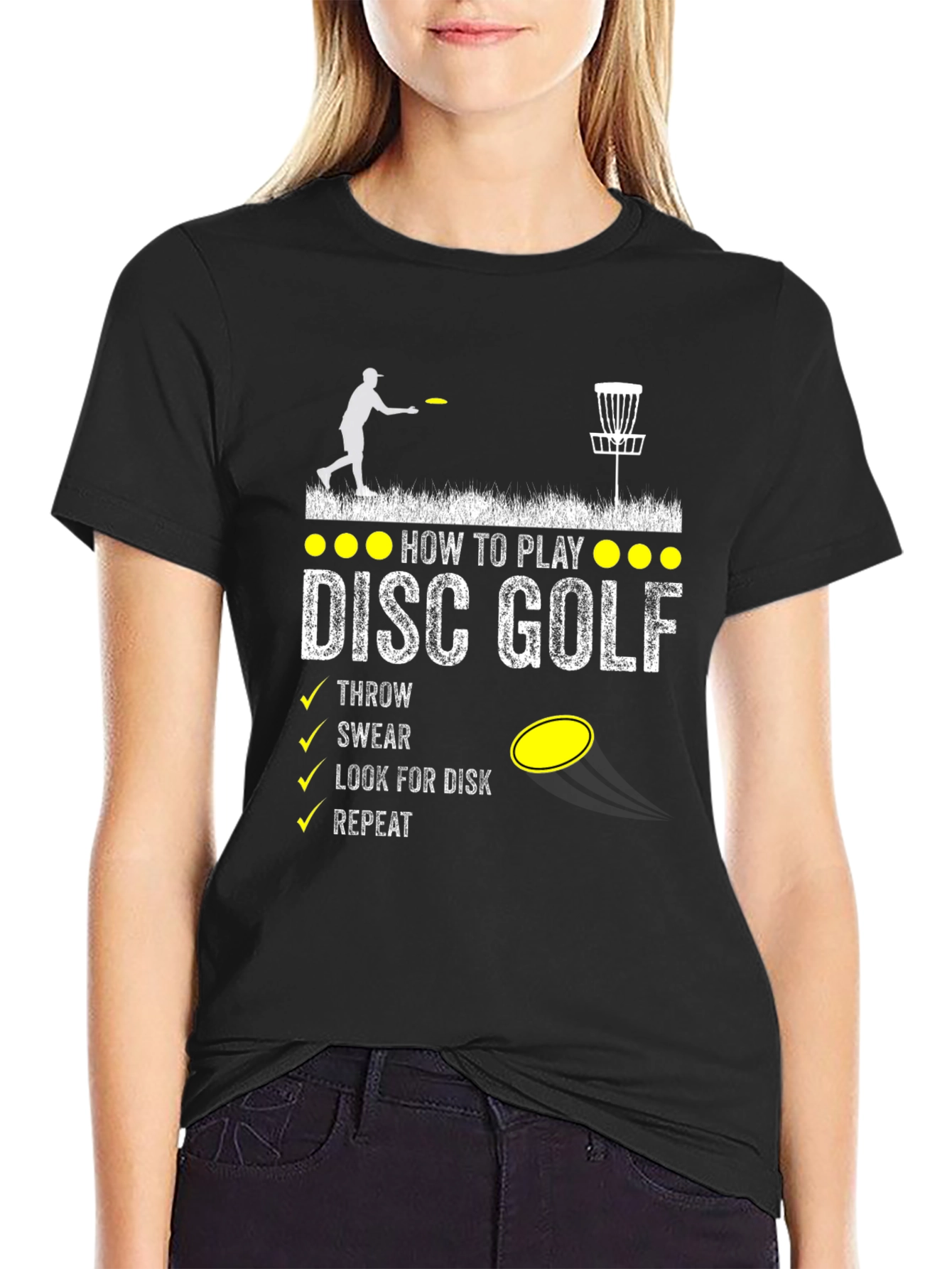 How to Play Disc Golf Black Graphic Tee