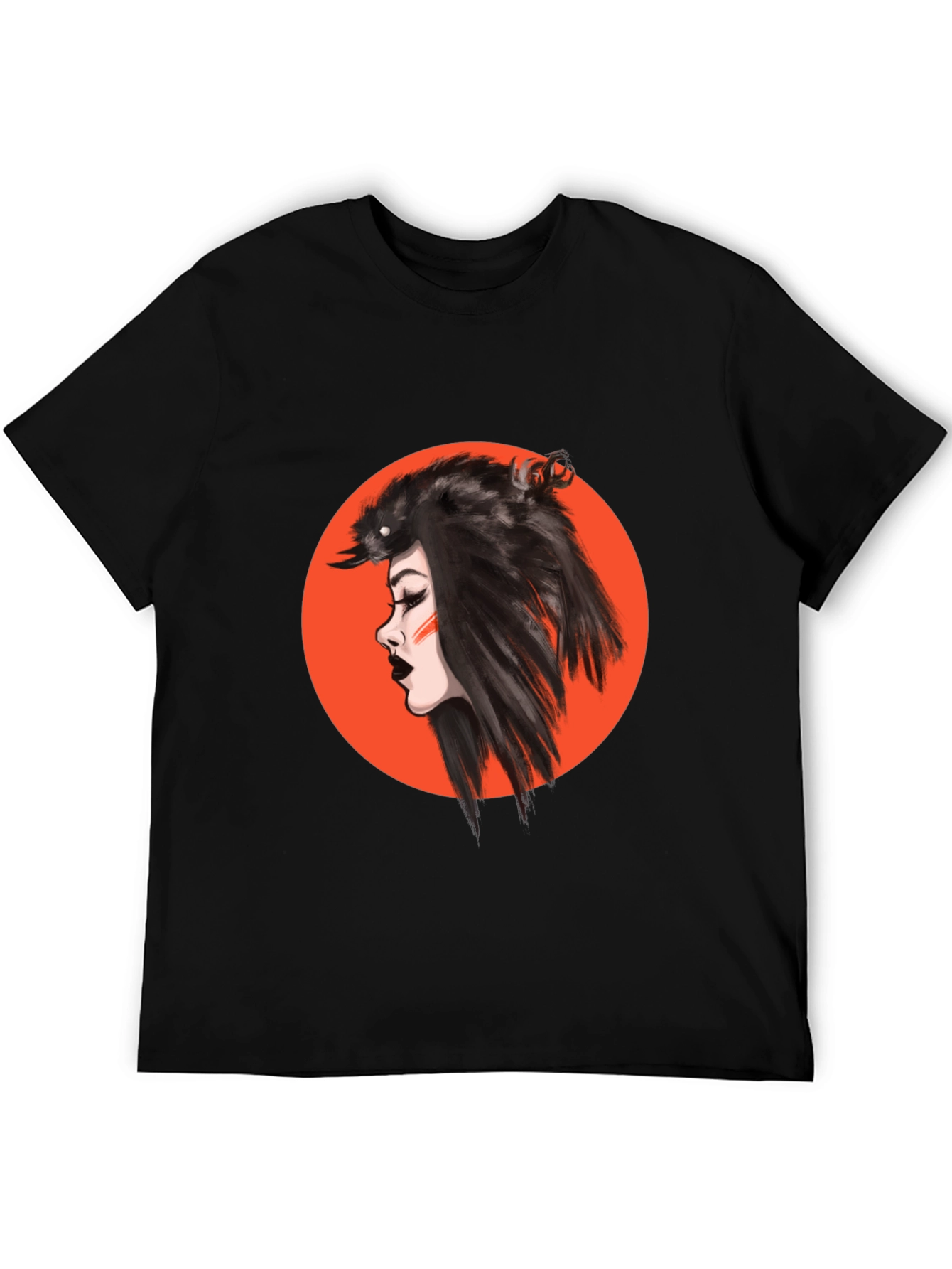 Raven Woman Graphic Black T-Shirt