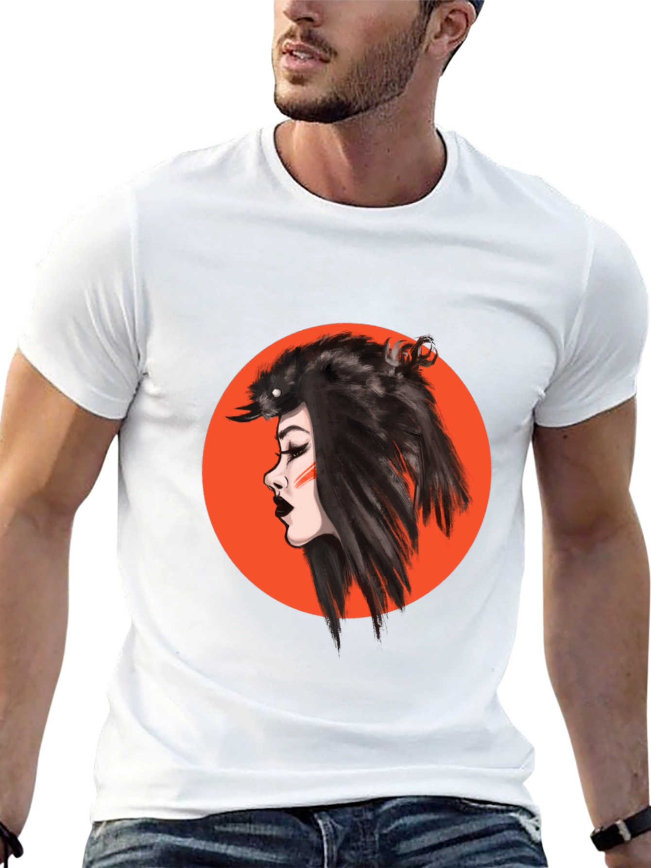 Raven Woman Graphic Black T-Shirt
