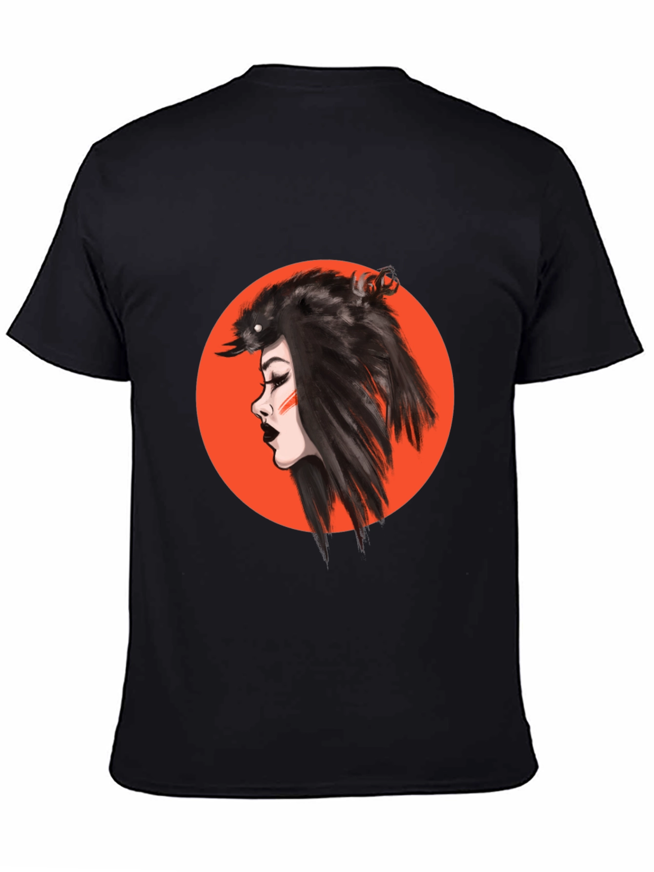 Raven Woman Graphic Black T-Shirt