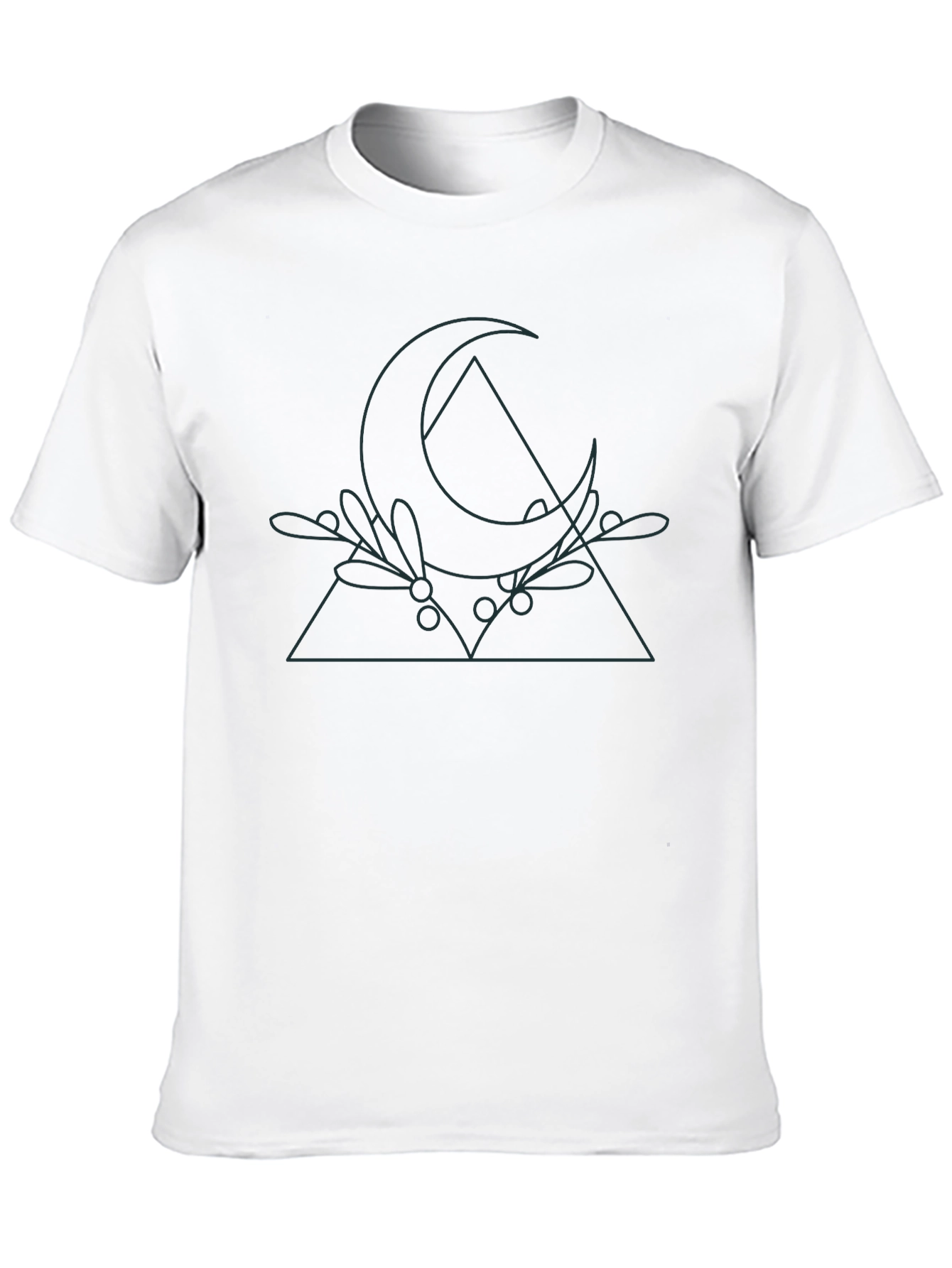 Geometric Moon Graphic Tee - Black