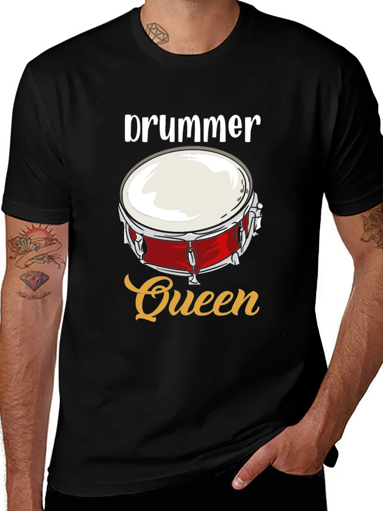 Drummer Queen Graphic T-Shirt - Music Lover Tee