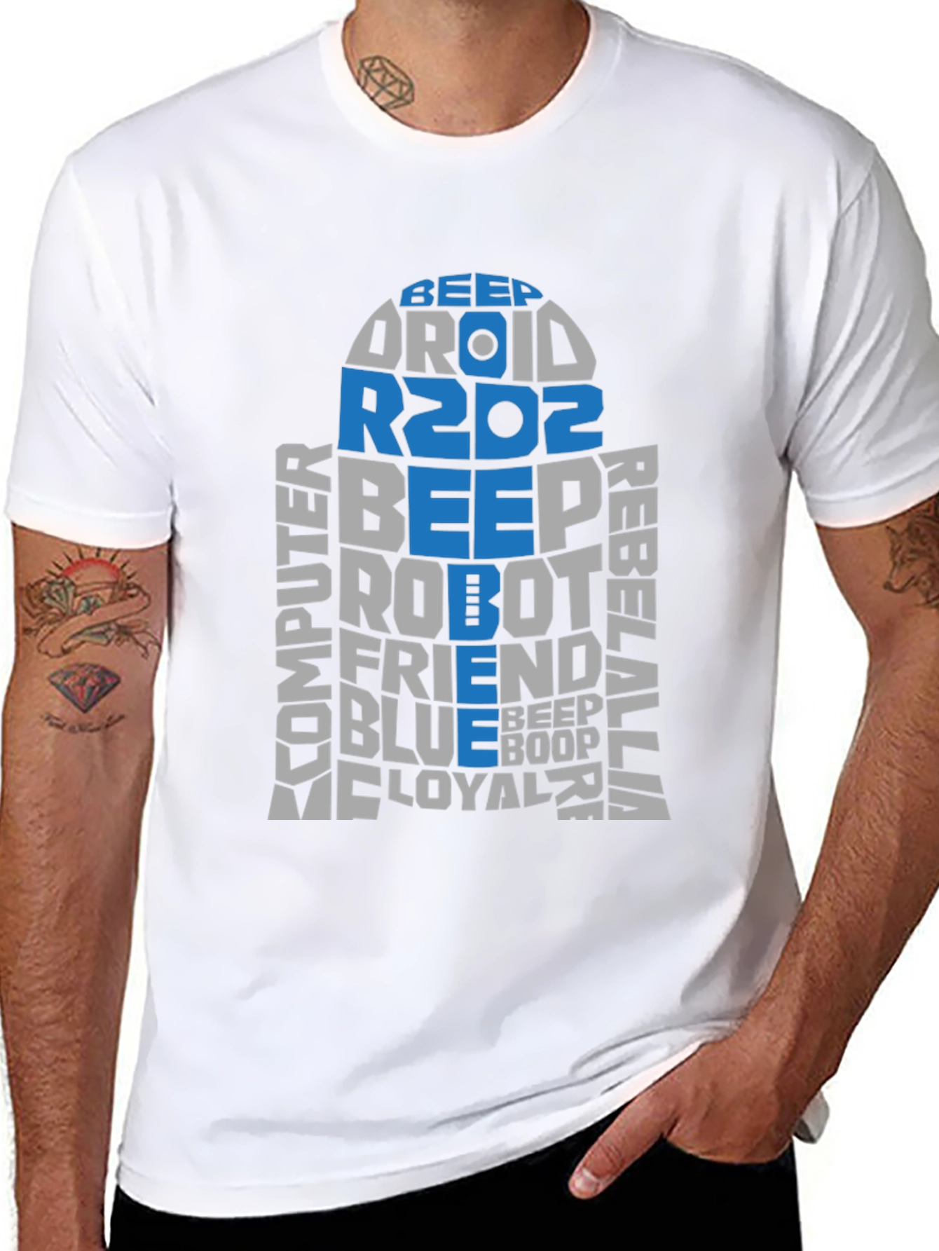 Star Wars R2D2 Word Art T-Shirt