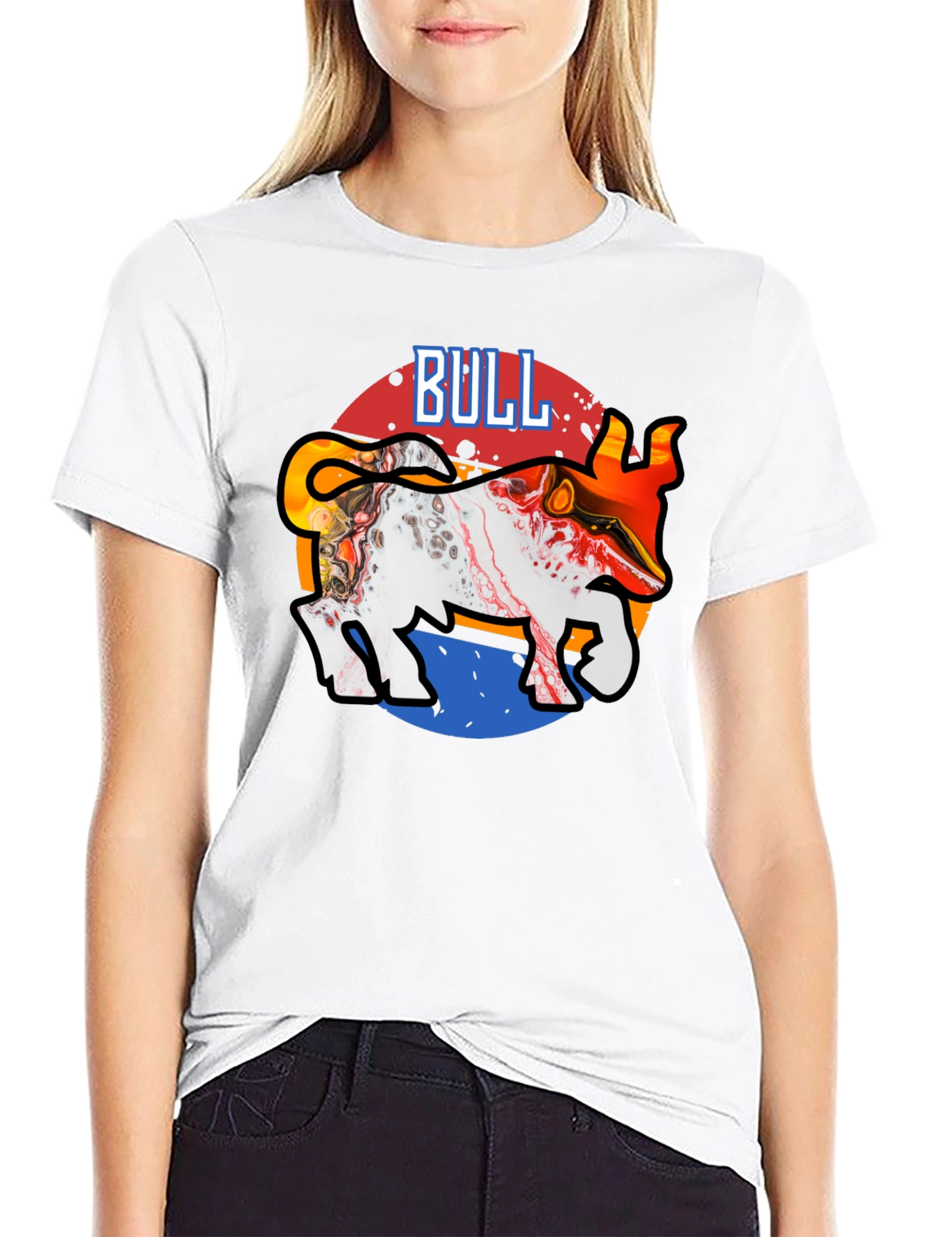 Bull Graphic Tee - Stylish Mens Black T-Shirt