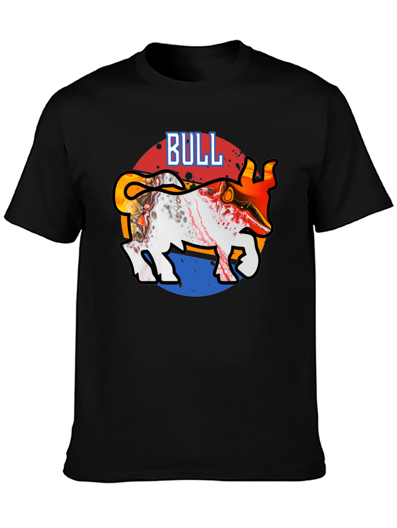 Bull Graphic Tee - Stylish Mens Black T-Shirt