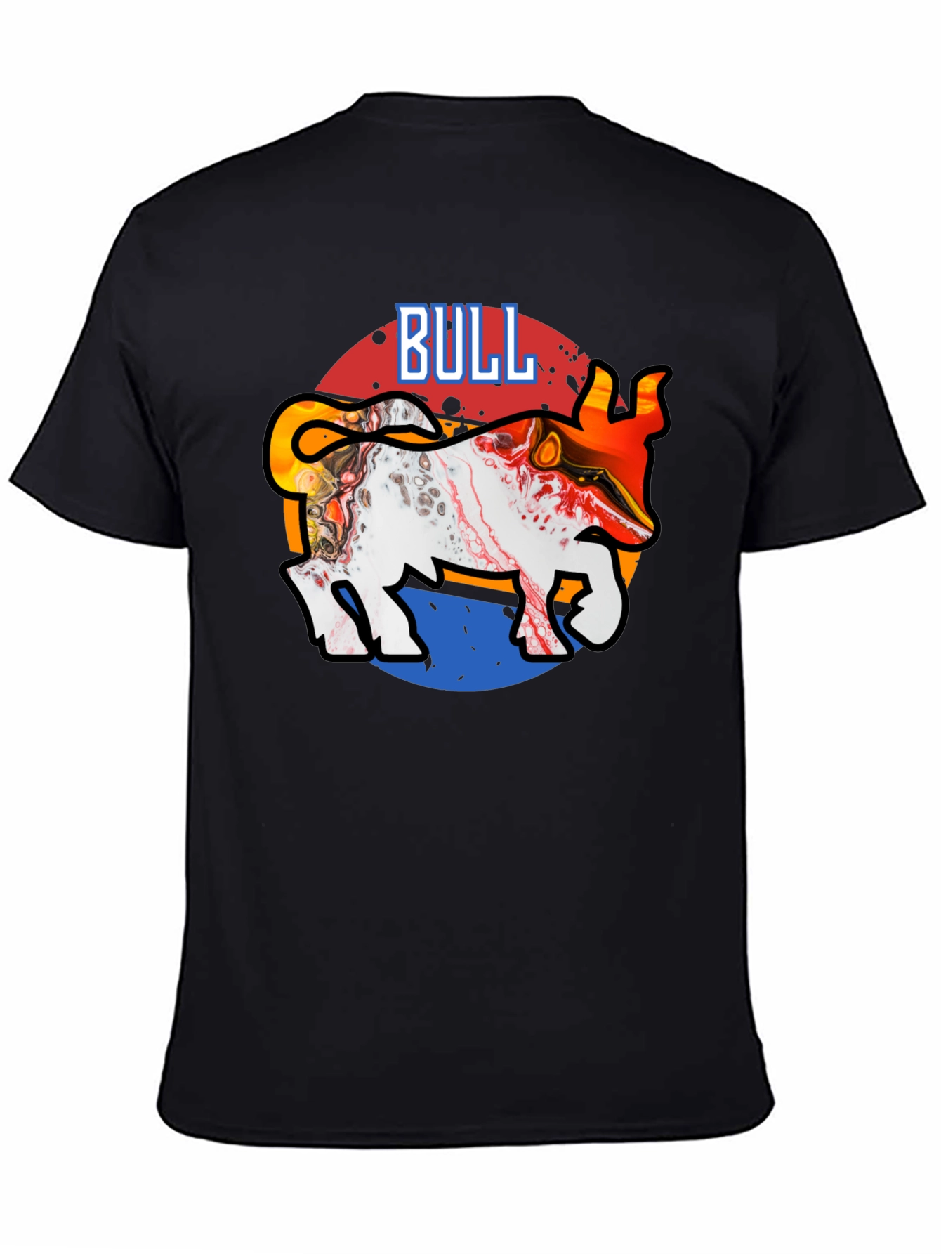 Bull Graphic Tee - Stylish Mens Black T-Shirt