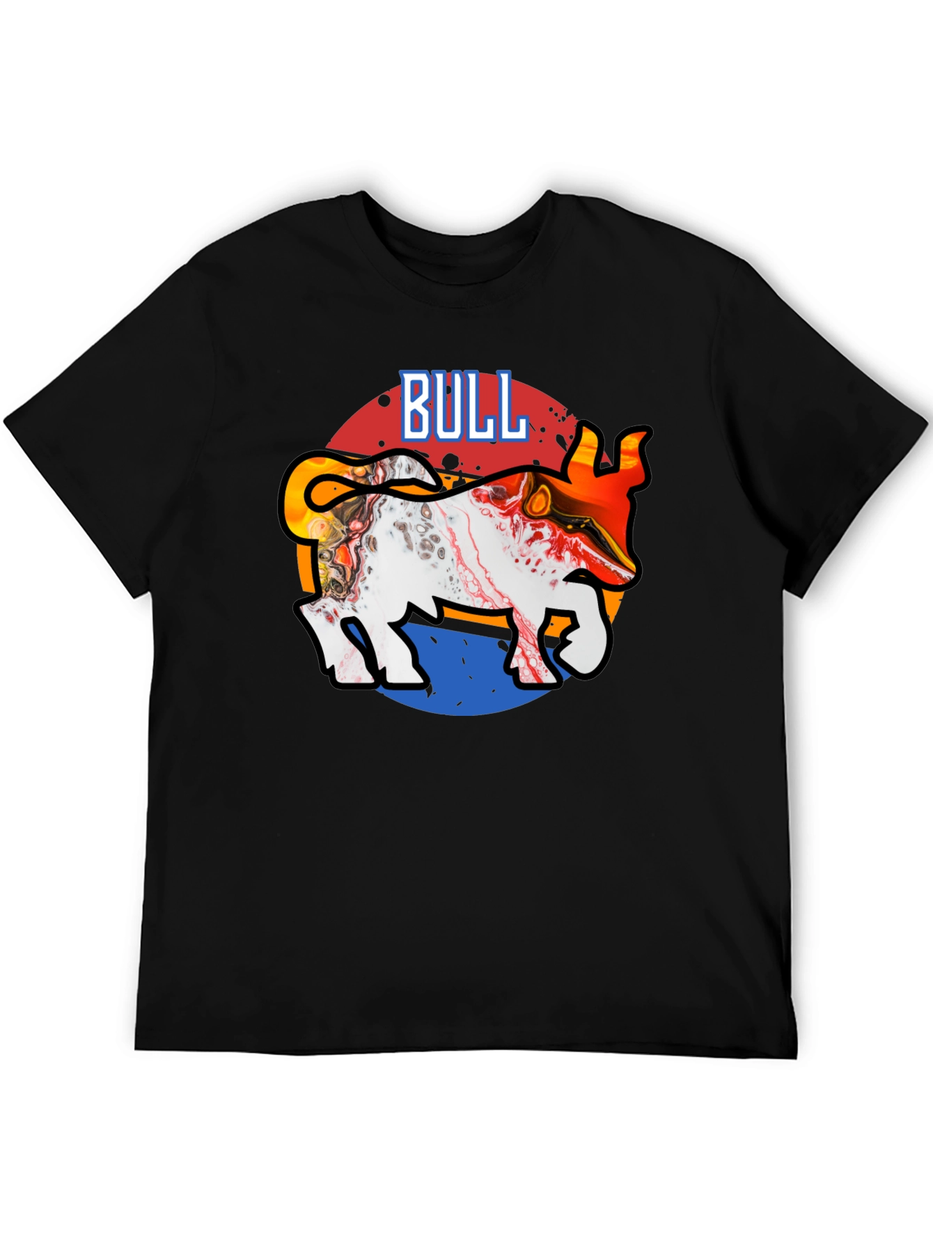 Bull Graphic Tee - Stylish Mens Black T-Shirt