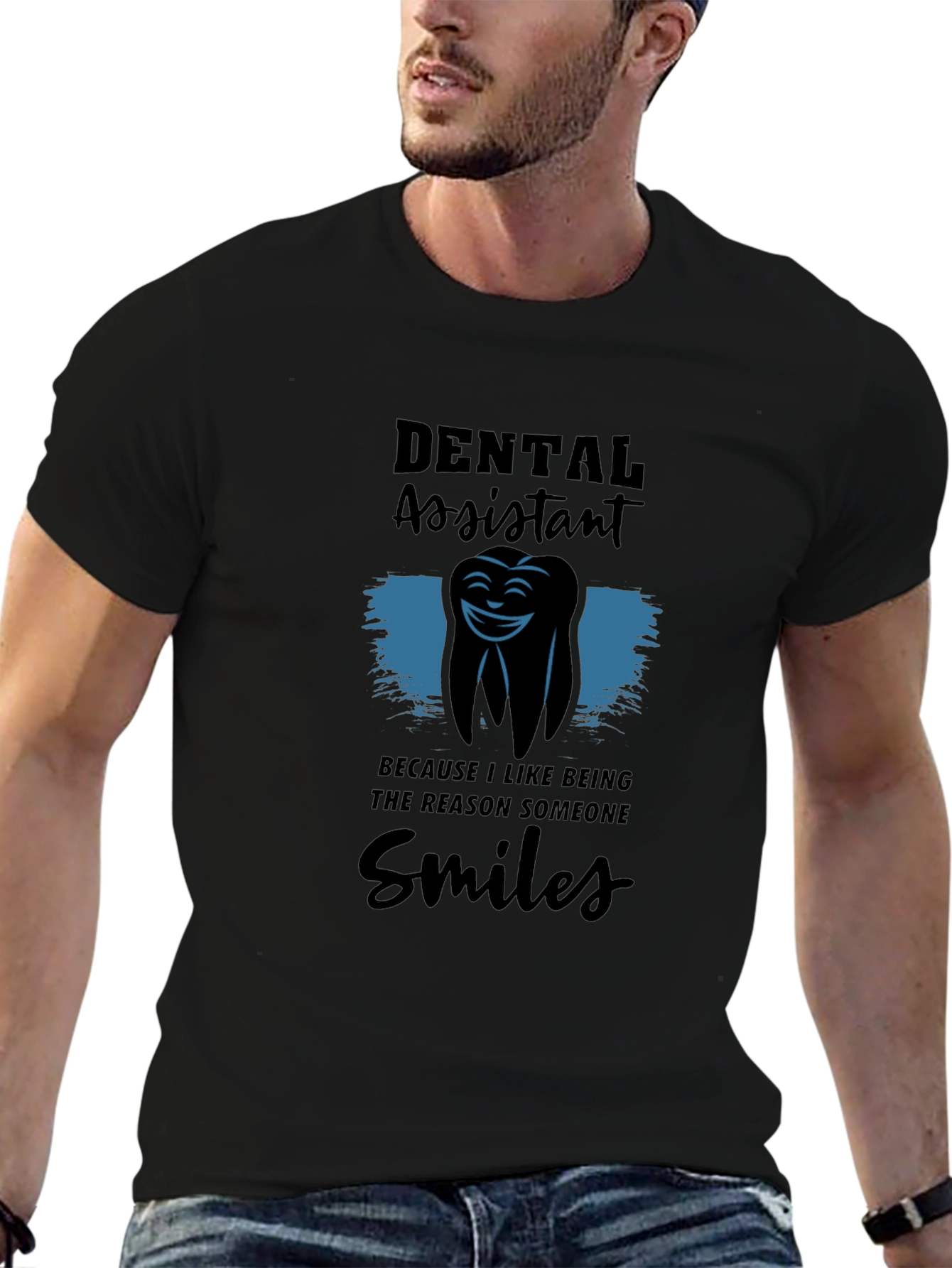 Dental Assistant Smiles T-Shirt Black