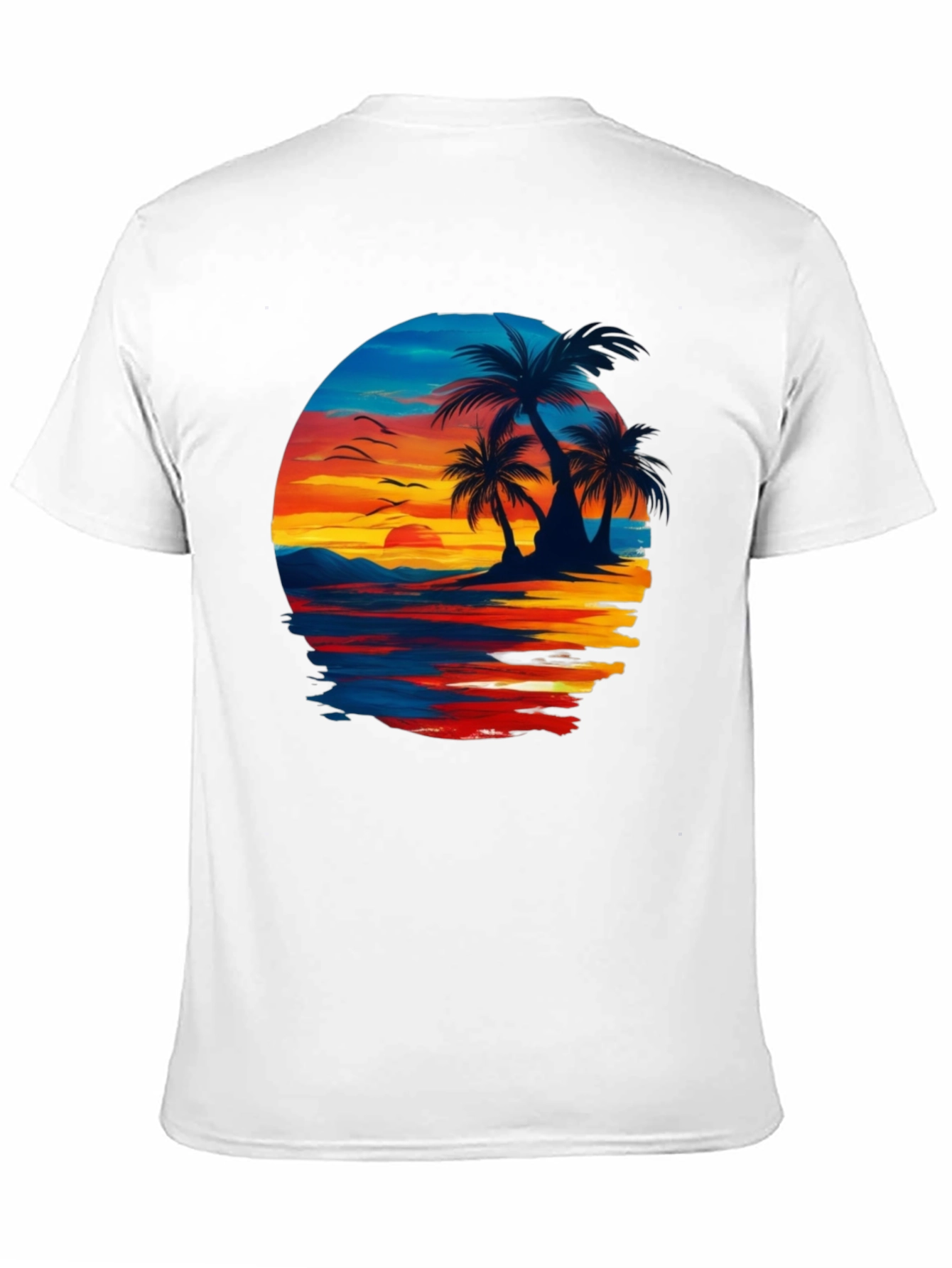 Sunset Beach Palm Tree Graphic Tee