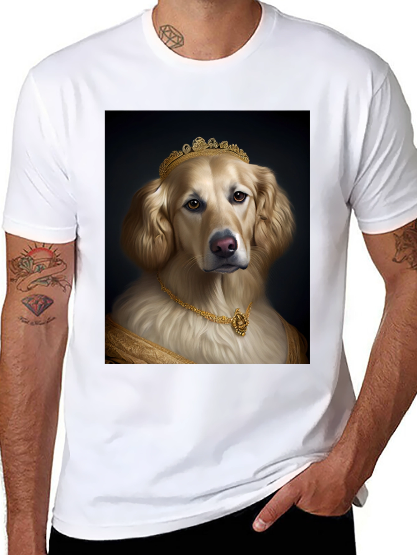 Golden Retriever Queen Black T-Shirt