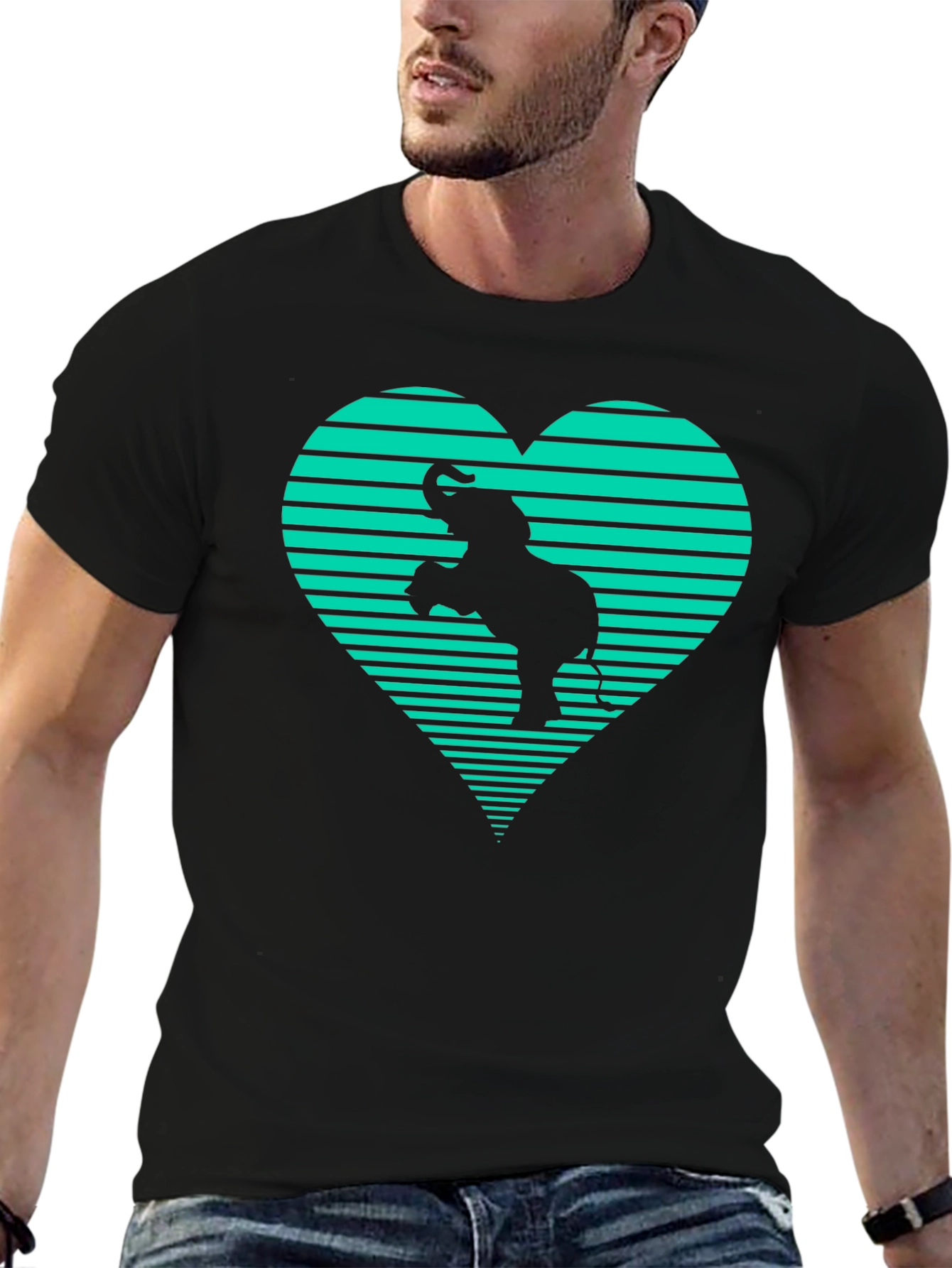 Elephant Heart Graphic Tee - Black