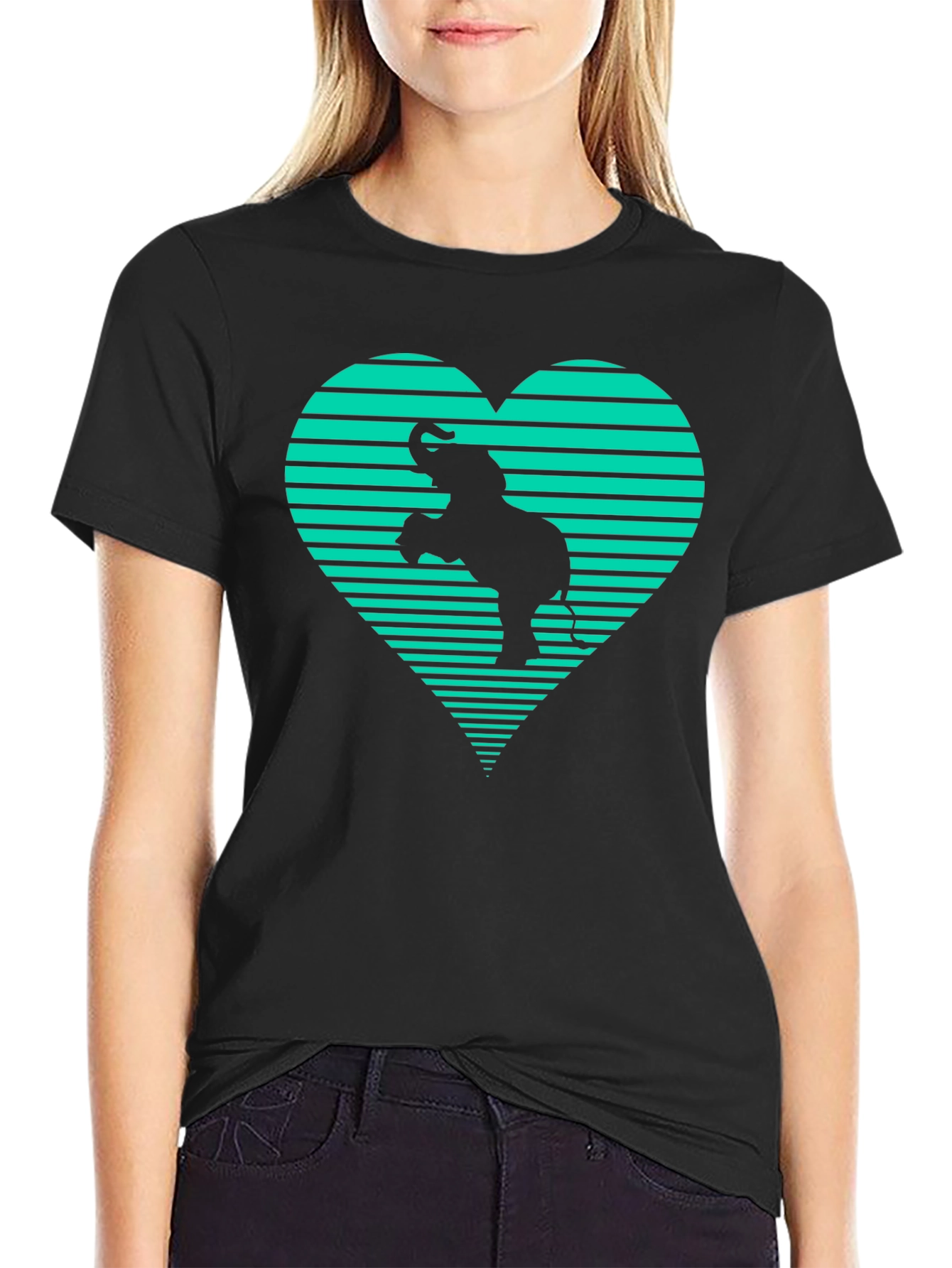 Elephant Heart Graphic Tee - Black