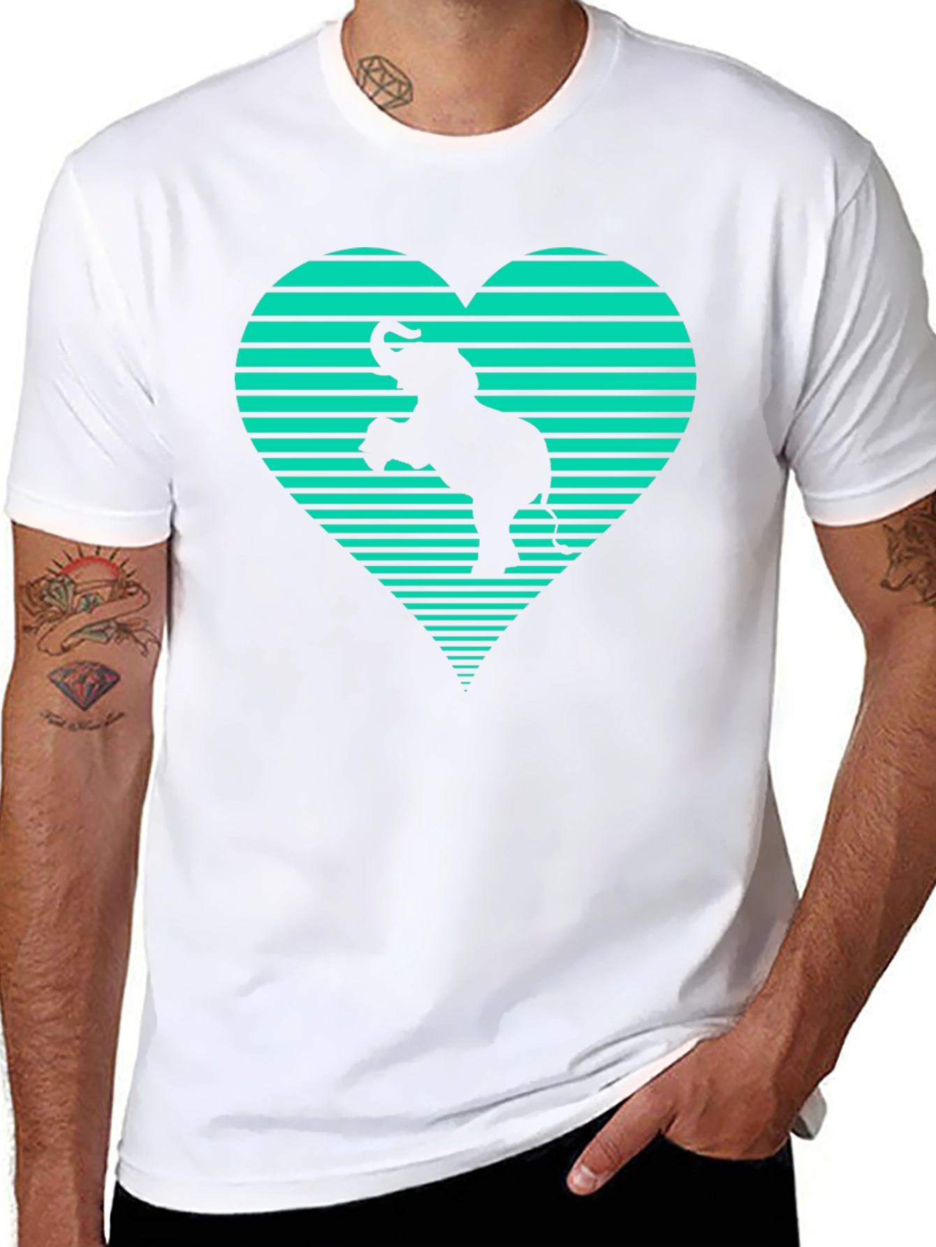 Elephant Heart Graphic Tee - Black