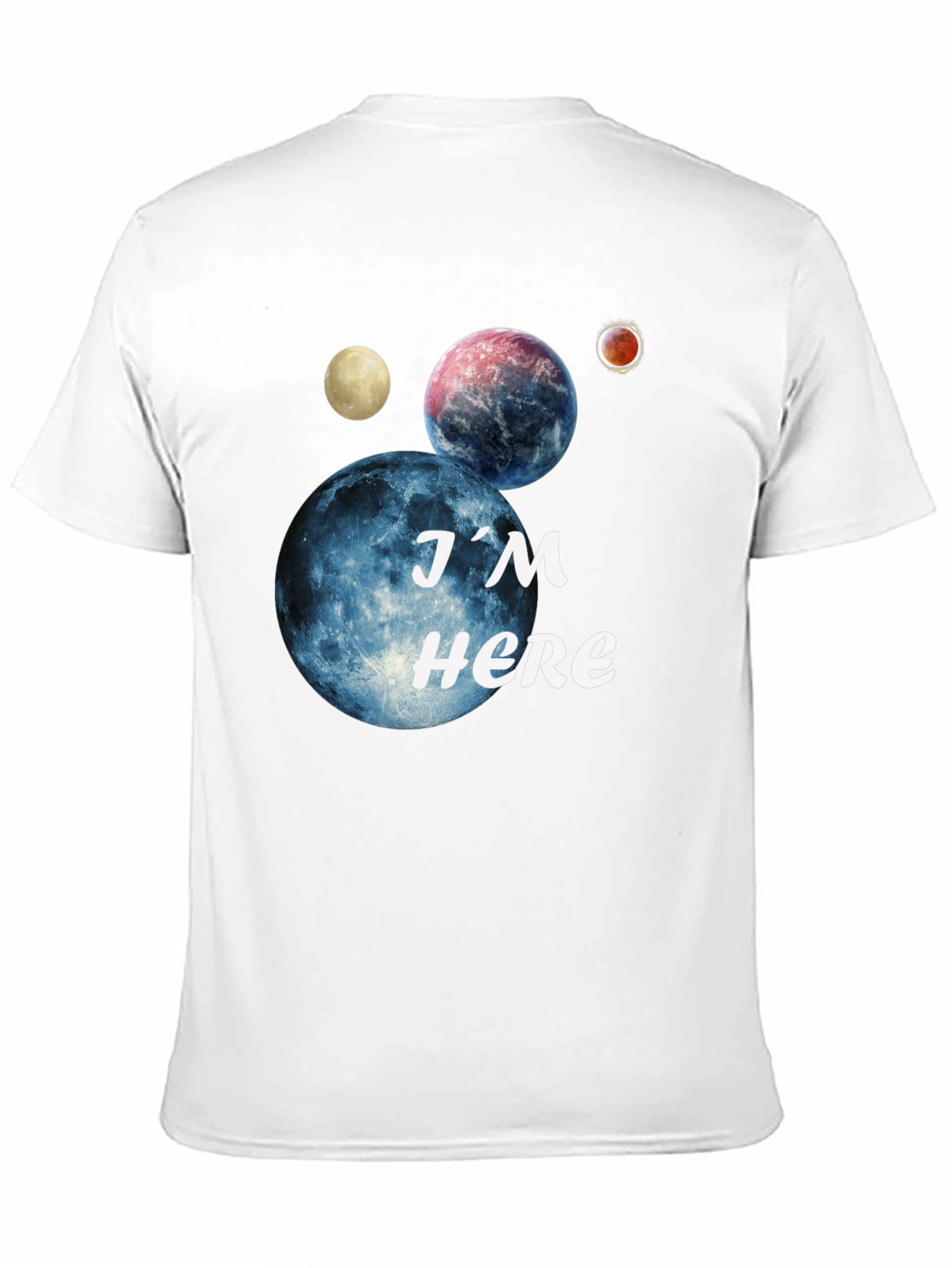 Im Here Planets Graphic Tee - Black Cotton