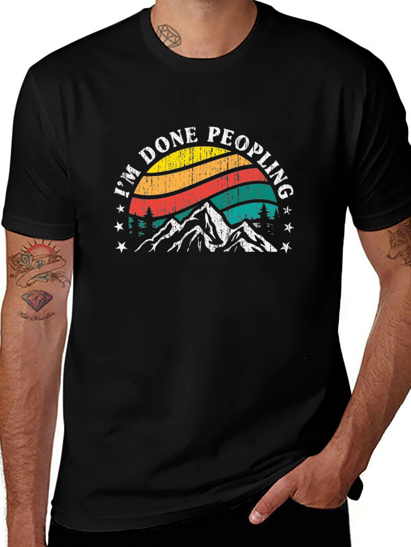 Im Done Peopling T-Shirt - Mountain Graphic Tee