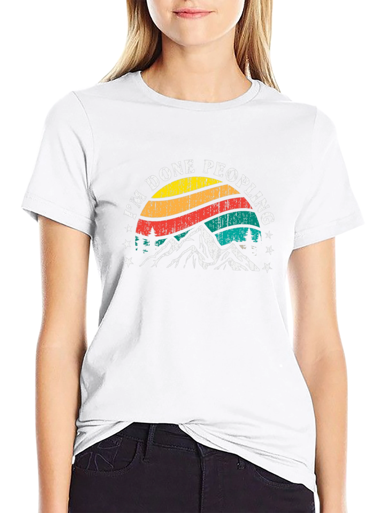 Im Done Peopling T-Shirt - Mountain Graphic Tee