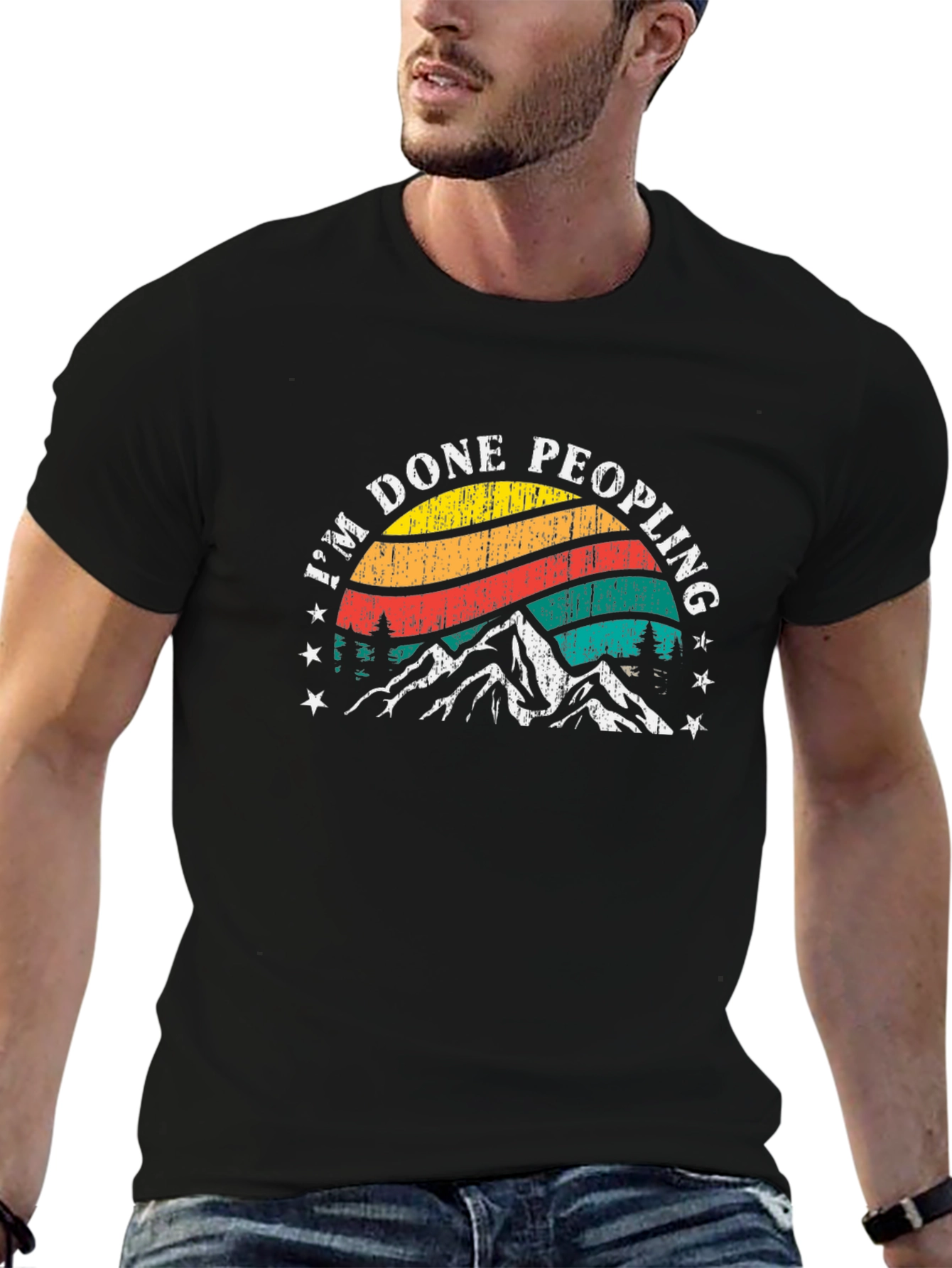 Im Done Peopling T-Shirt - Mountain Graphic Tee