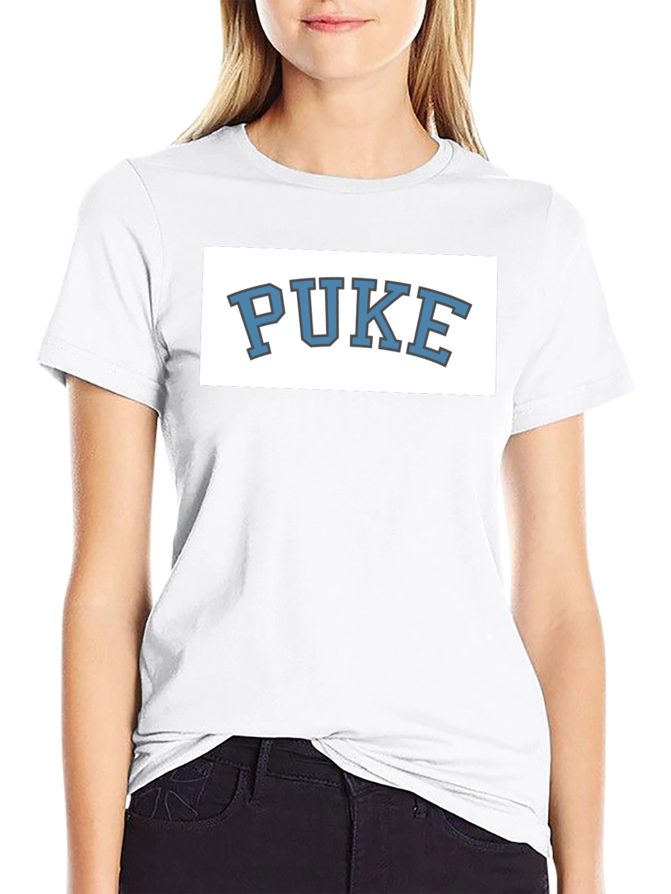 PUKE Graphic Tee - Novelty College Style T-Shirt