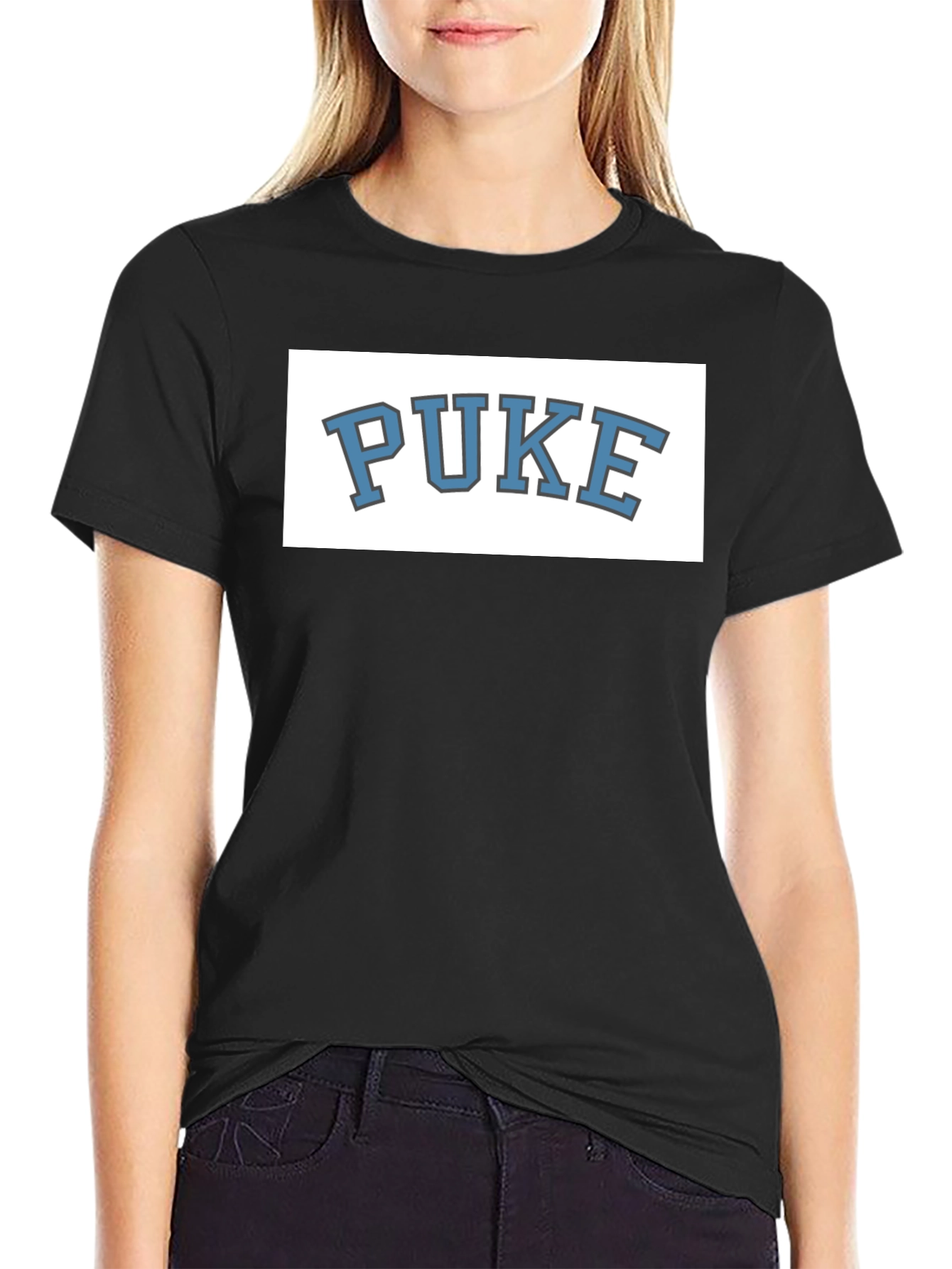 PUKE Graphic Tee - Novelty College Style T-Shirt