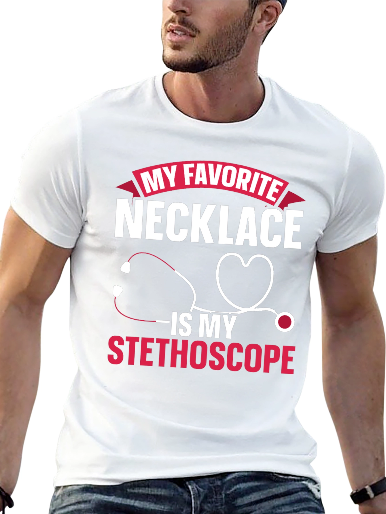 My Favorite Necklace Stethoscope T-Shirt