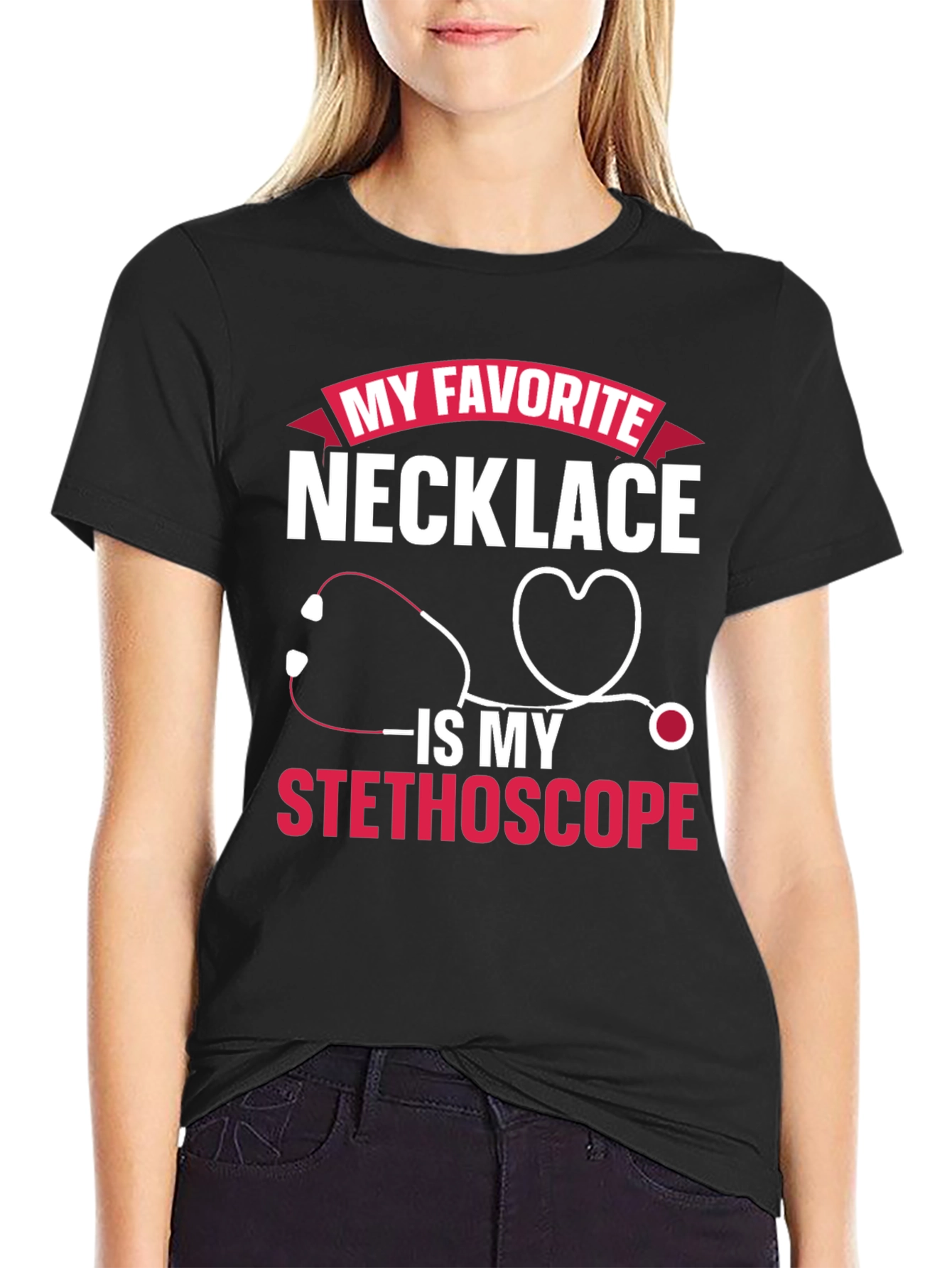 My Favorite Necklace Stethoscope T-Shirt