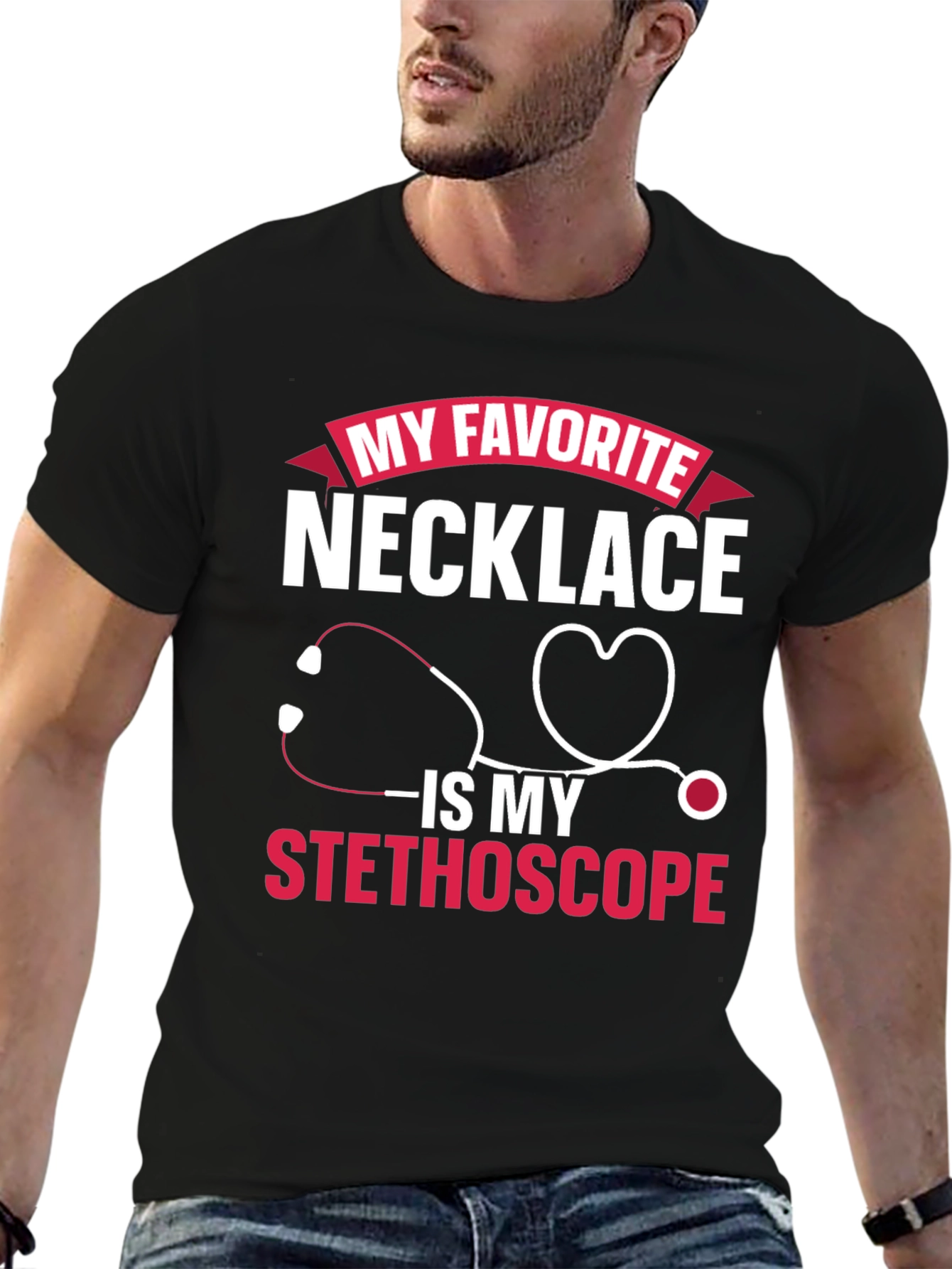 My Favorite Necklace Stethoscope T-Shirt
