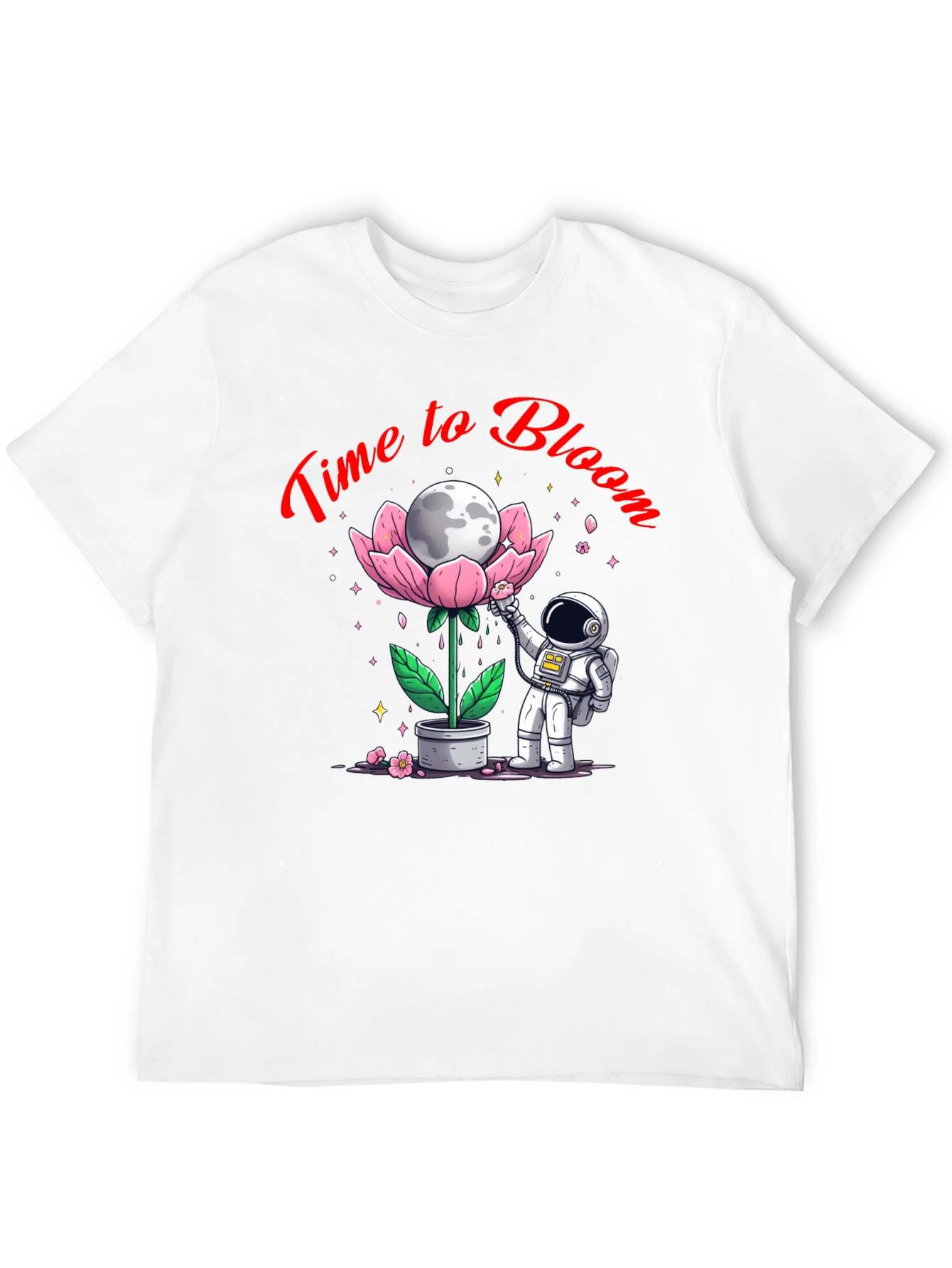 Time to Bloom T-Shirt - Astronaut Moon Flower Tee