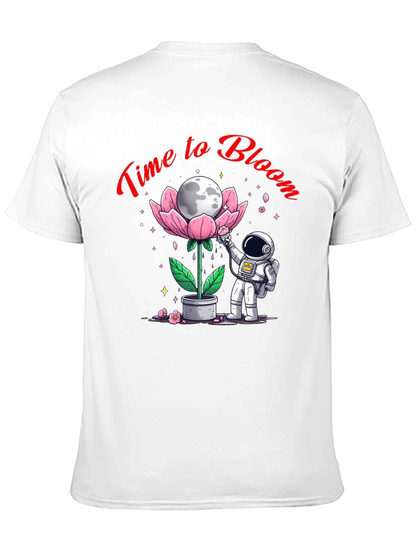 Time to Bloom T-Shirt - Astronaut Moon Flower Tee