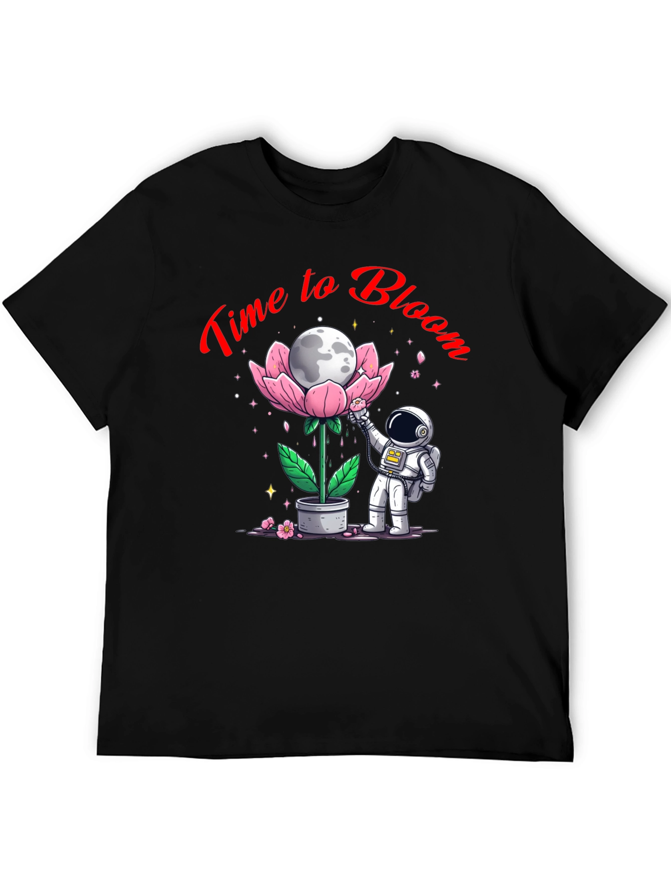 Time to Bloom T-Shirt - Astronaut Moon Flower Tee