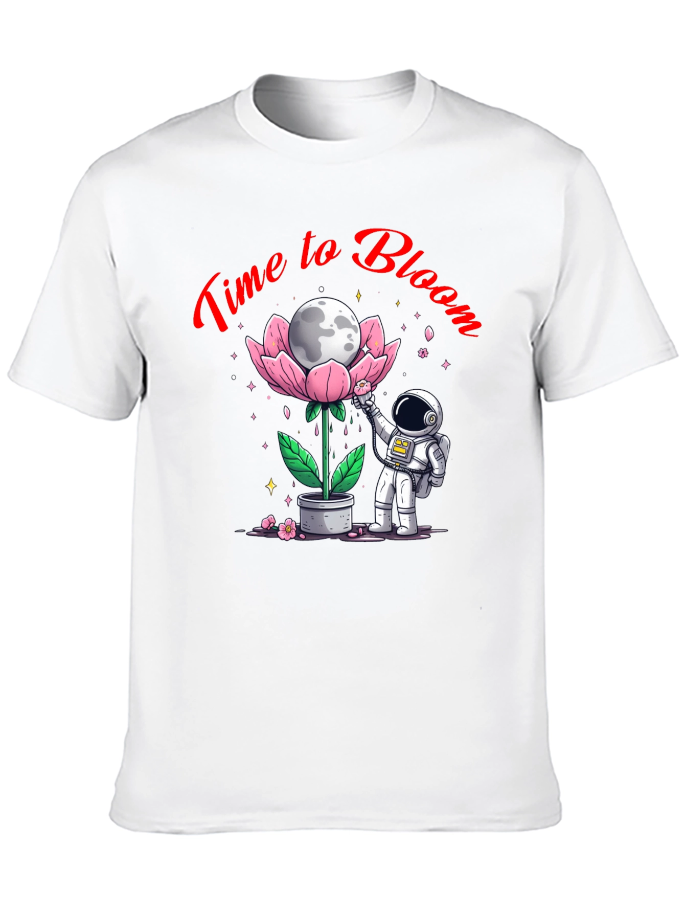 Time to Bloom T-Shirt - Astronaut Moon Flower Tee