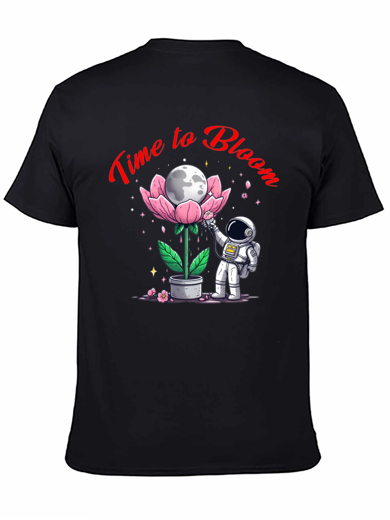 Time to Bloom T-Shirt - Astronaut Moon Flower Tee